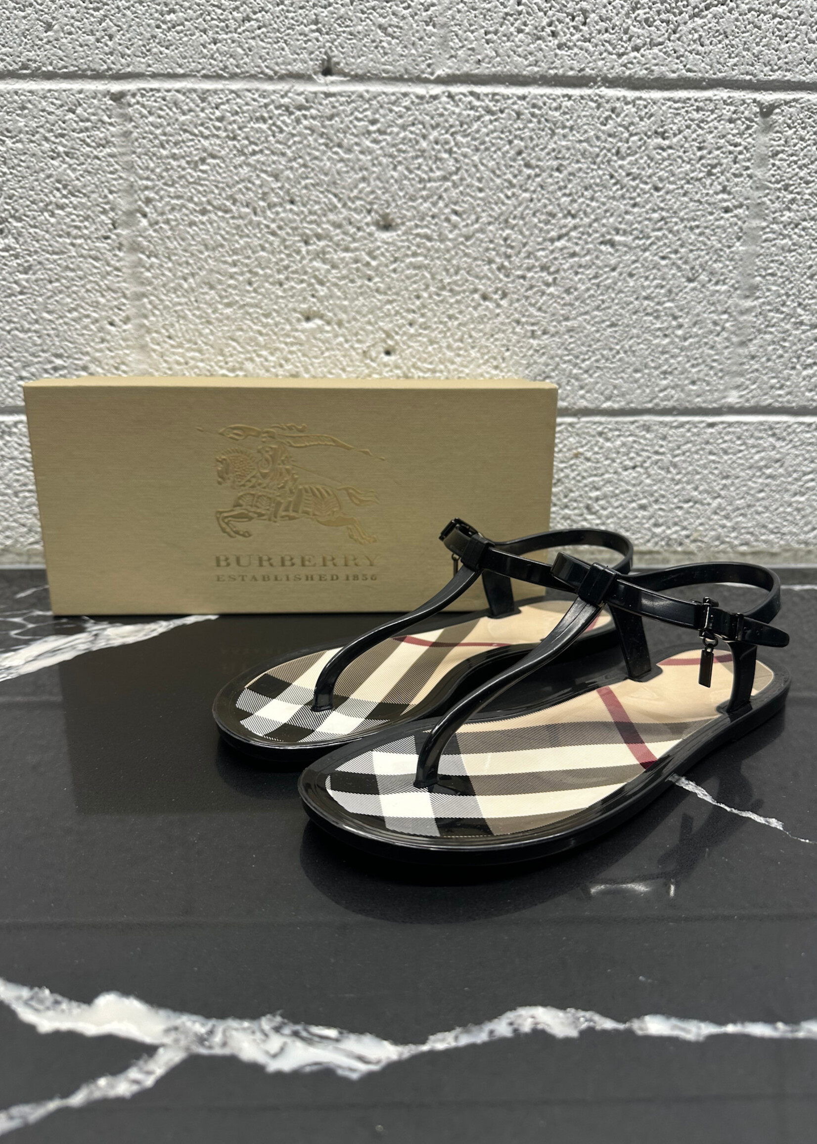 Burberry Nova Check Jelly Thong Sandals Fem 38