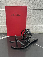 Valentino Garavanti Rockstud Black Sandals Fem 37