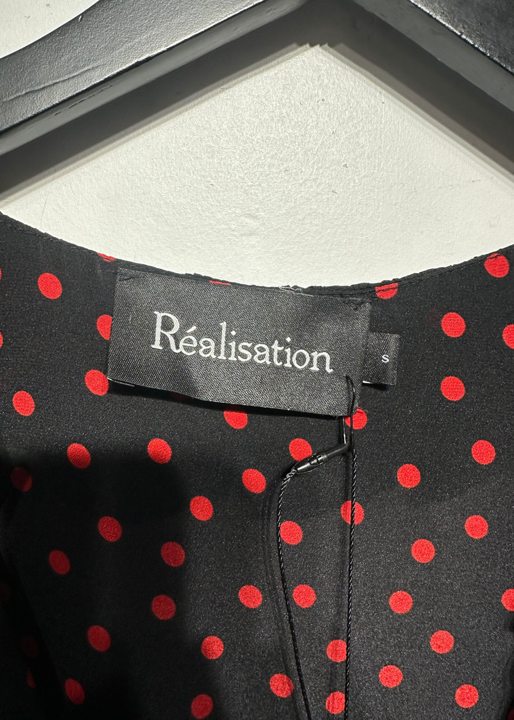 Realisation Red/Black Polka Tie Top S