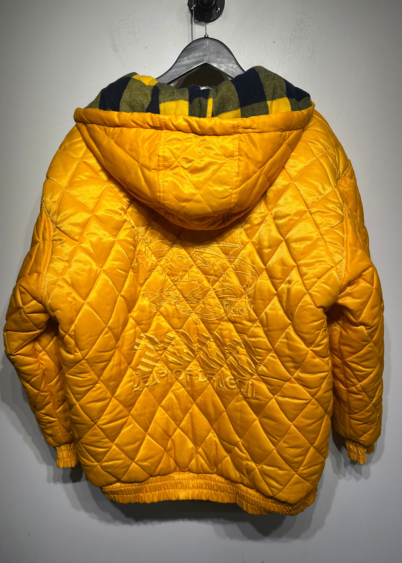 YOD YELLOW/BLUE PLAID PUFFER JACKET XXL