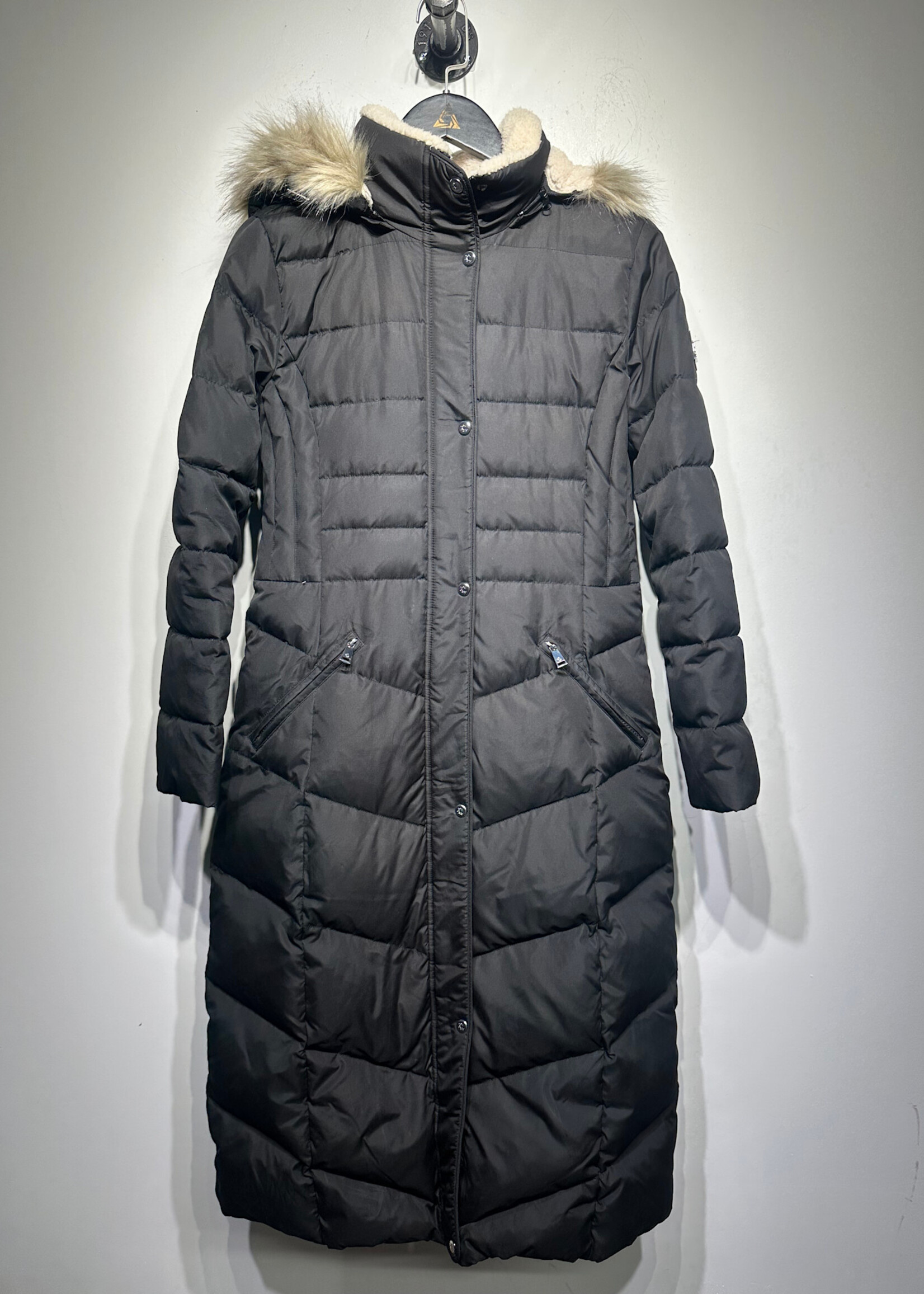 Ralph Lauren Black Puffer Trench Coat Fem XS