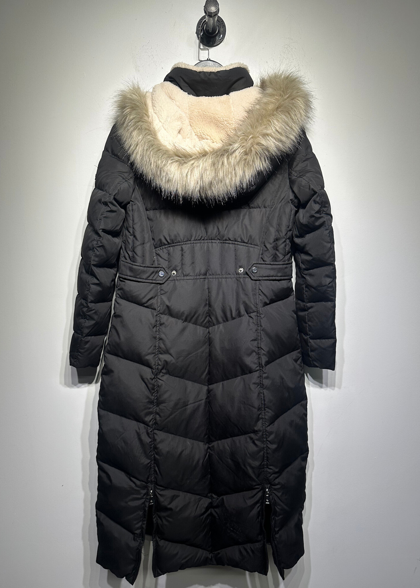 Ralph Lauren Black Puffer Trench Coat Fem XS