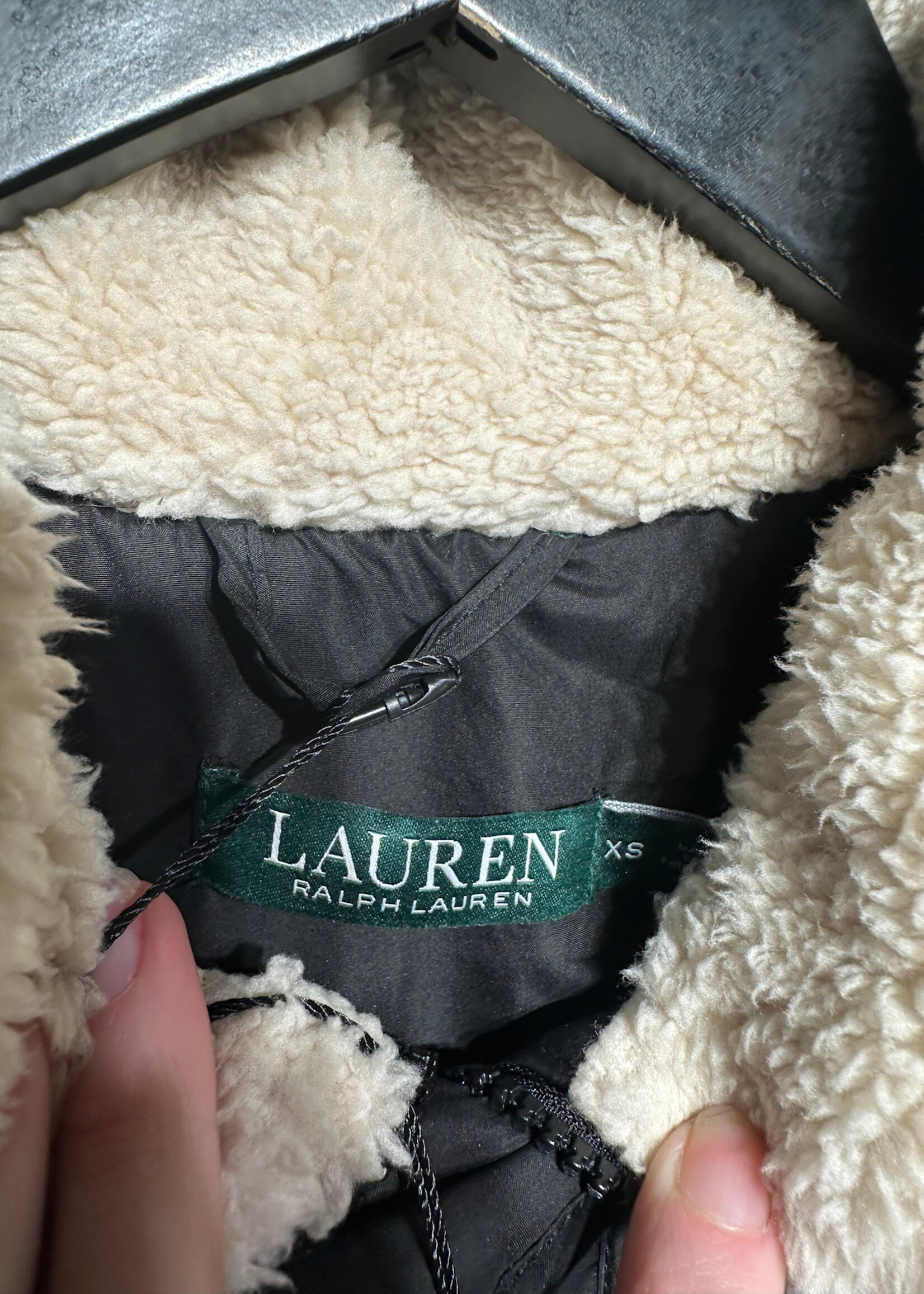 Ralph Lauren Black Puffer Trench Coat Fem XS