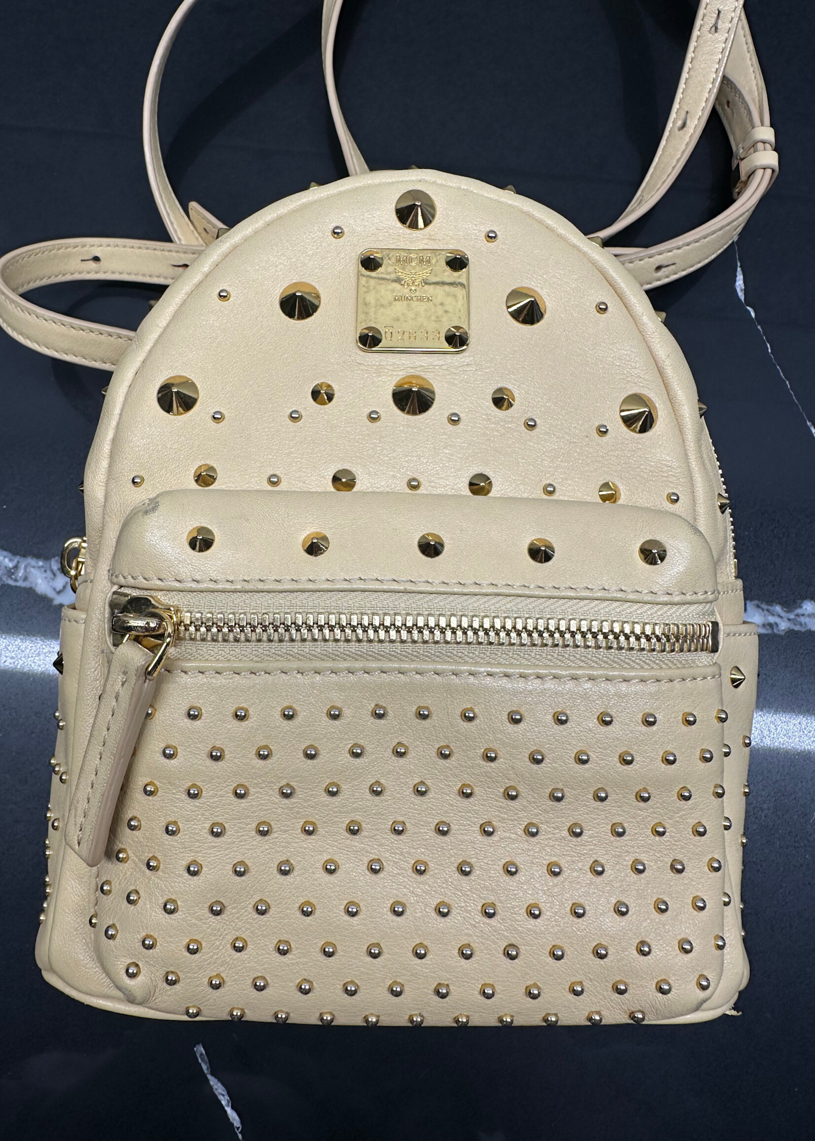MCM Stud Mini Backpack