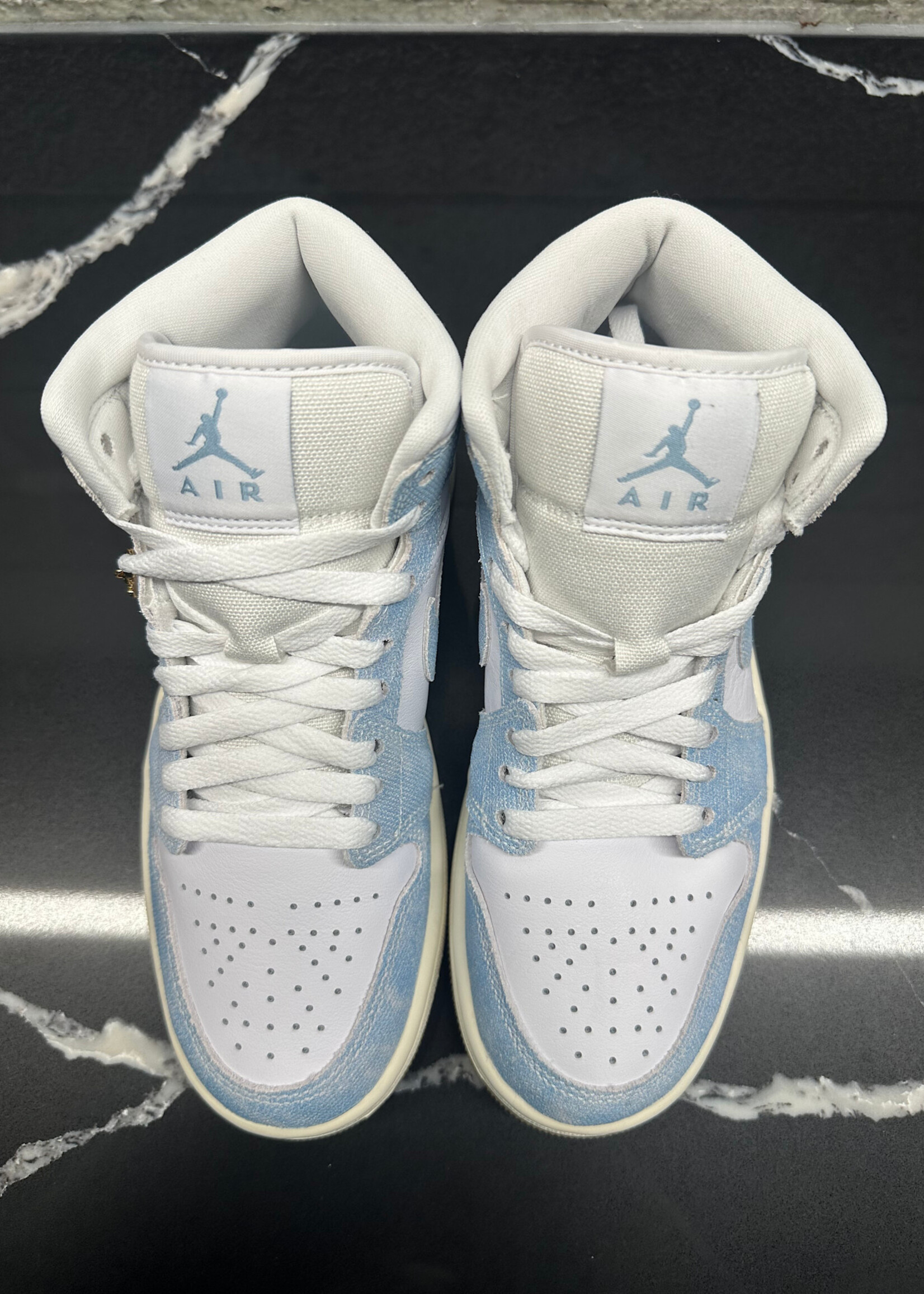 AIR JORDAN 1 MID DENIM SHOES 6.5