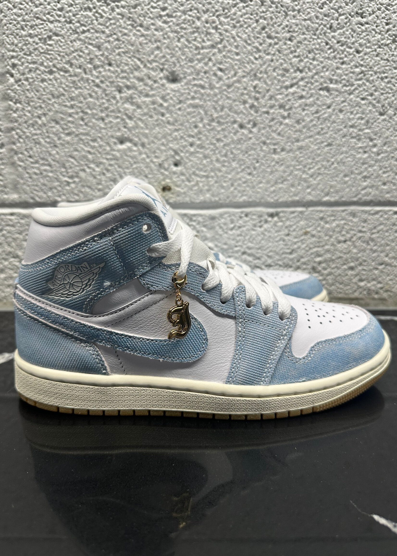 AIR JORDAN 1 MID DENIM SHOES 6.5