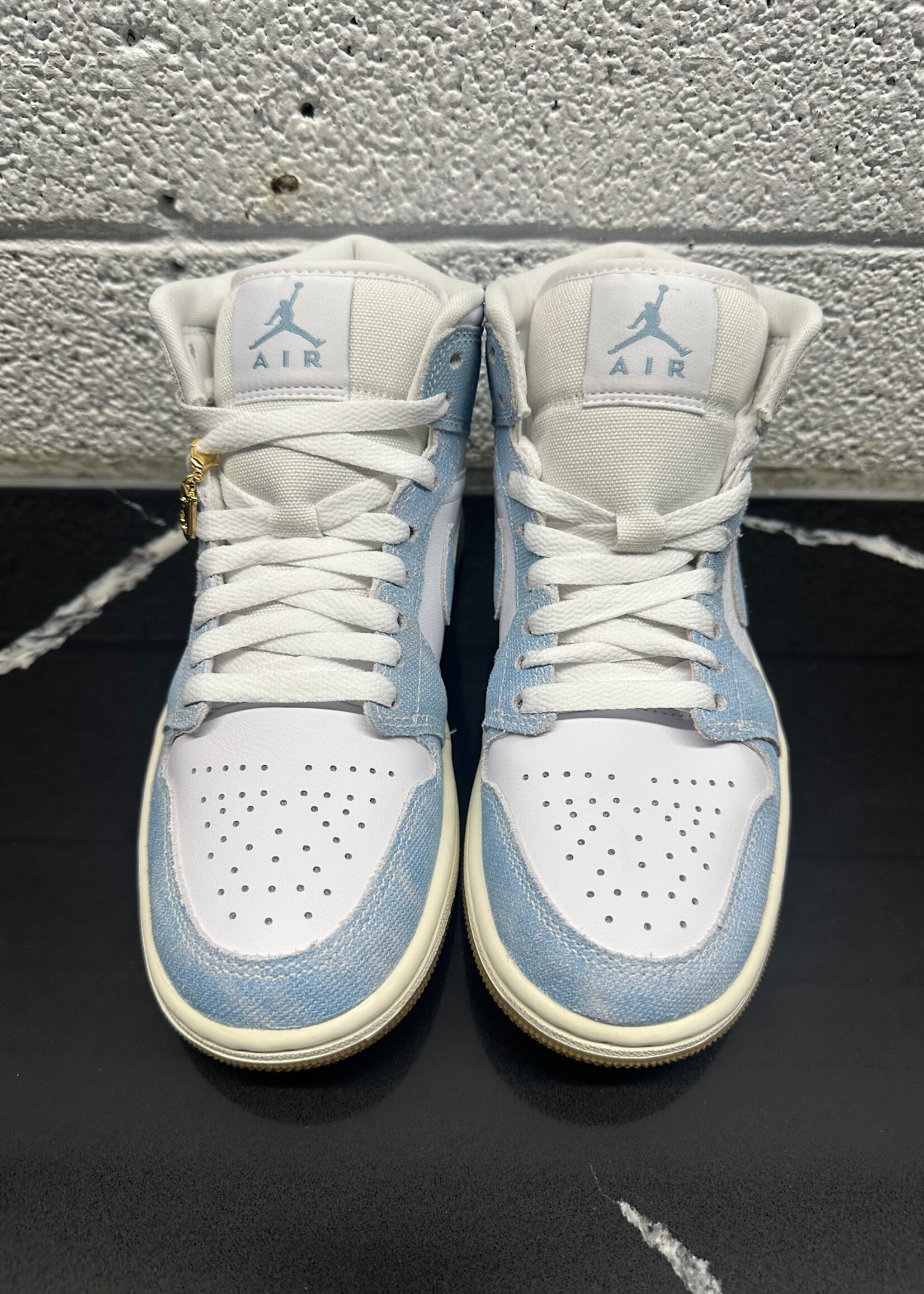 AIR JORDAN 1 MID DENIM SHOES 6.5