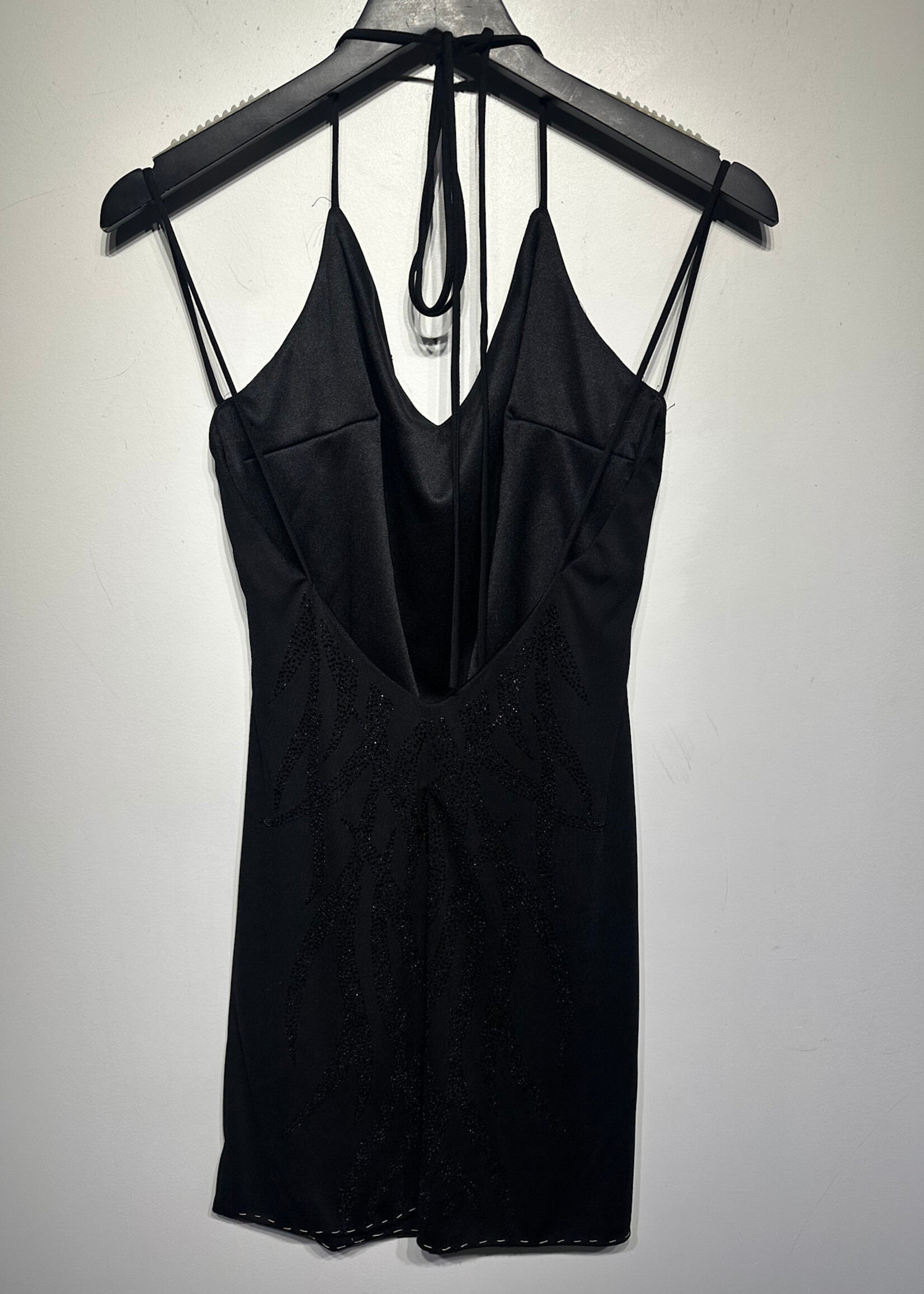 Fanny Black Beaded Y2K Mini Dress M