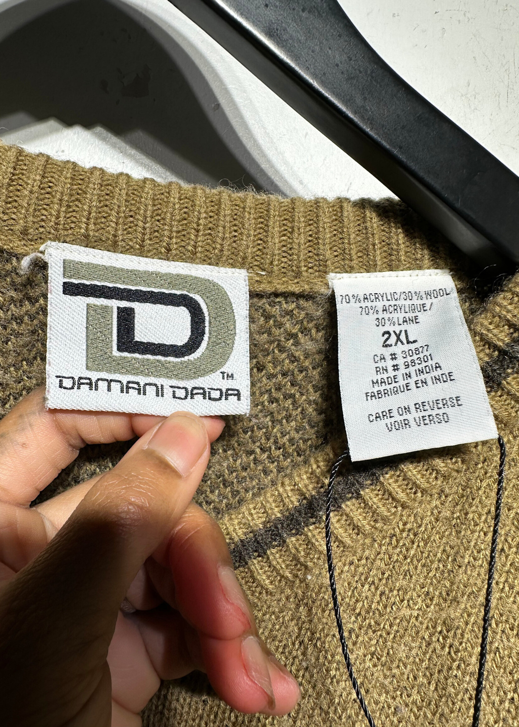 Damani Dada Tan Knit Sweater XXL