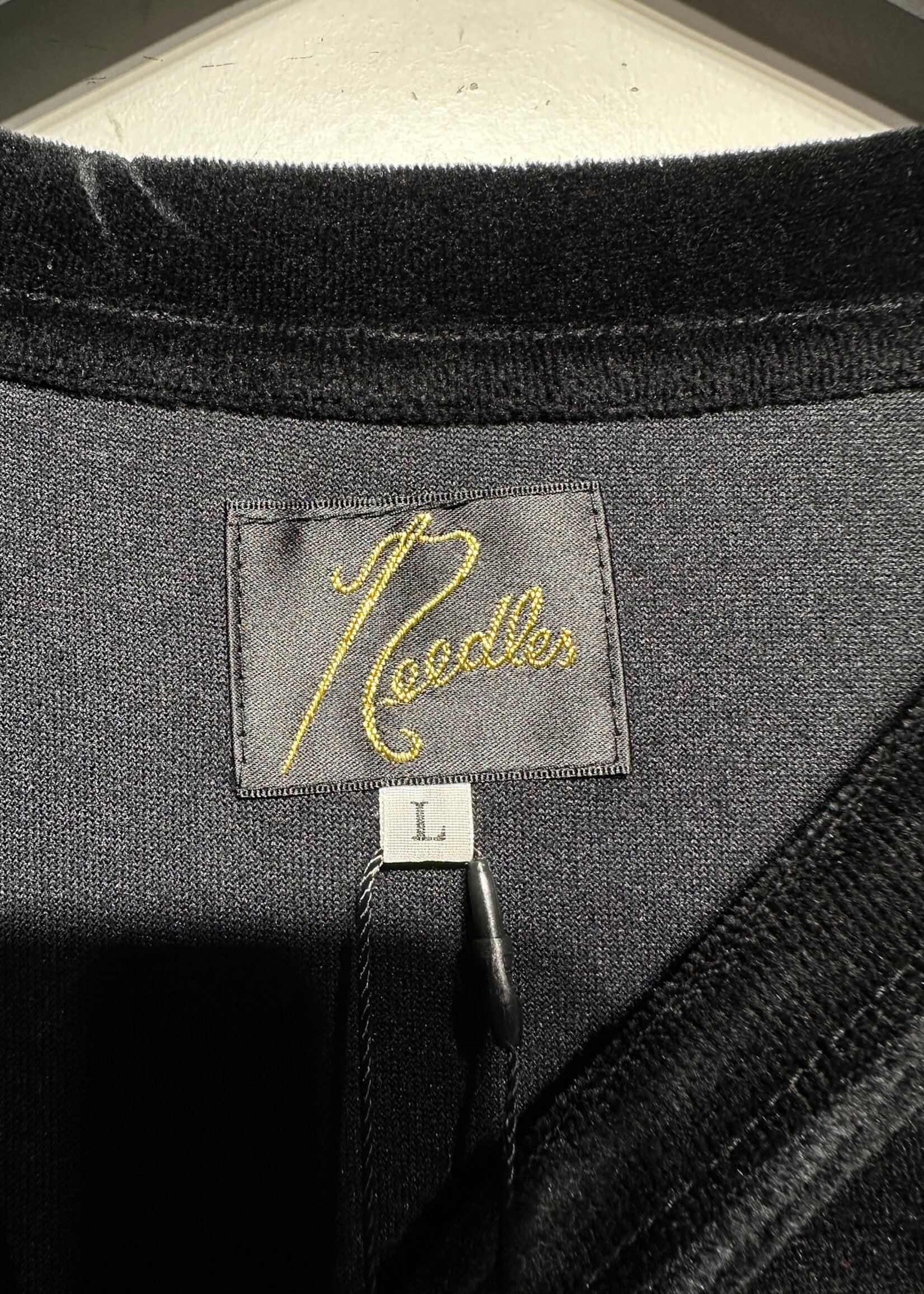 Needles Black Velour Pocket Tee L