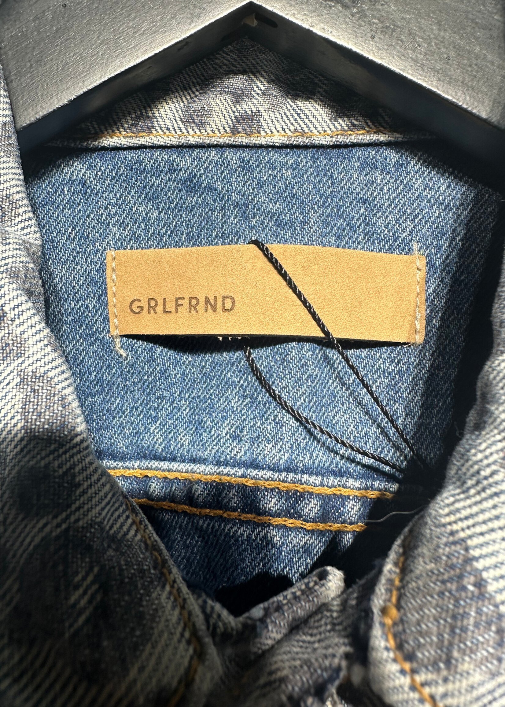 NWT GRLFRND DENIM BLUE CHEETAH JACKET S