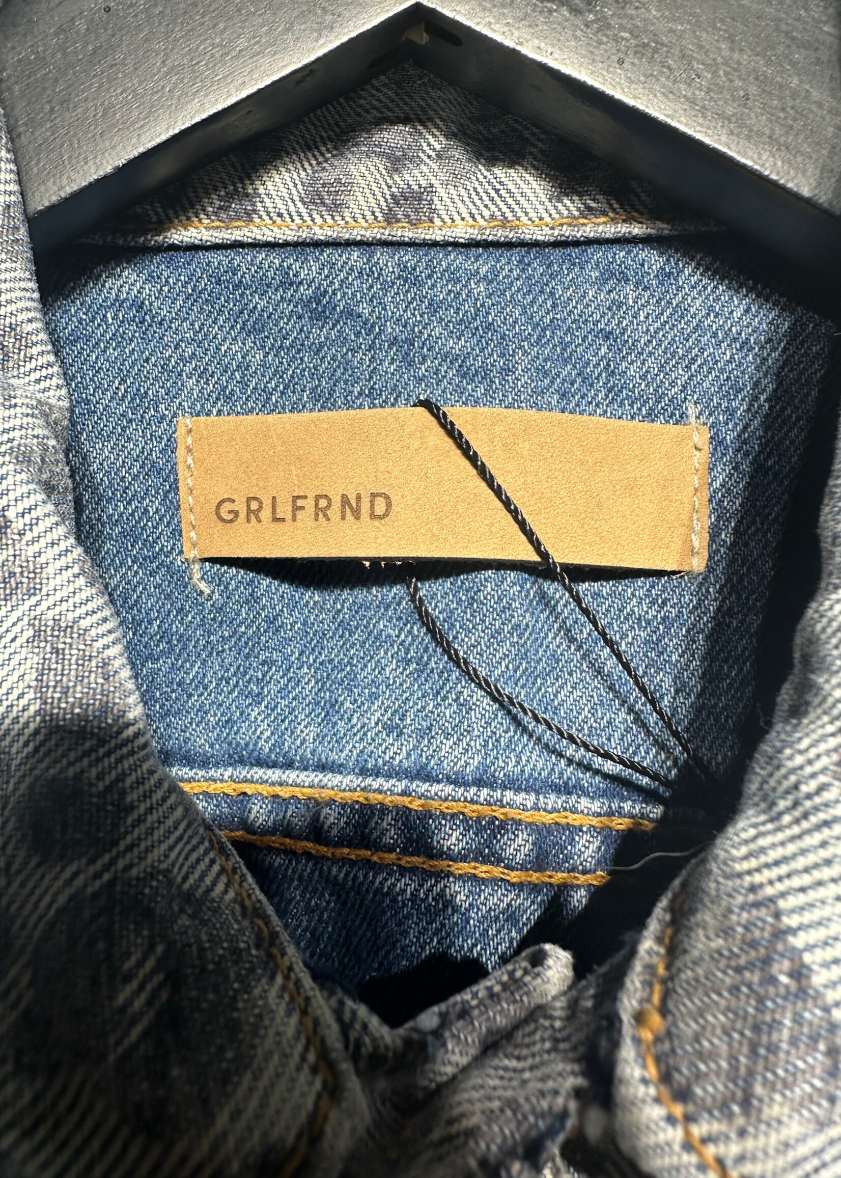 NWT GRLFRND DENIM BLUE CHEETAH JACKET S