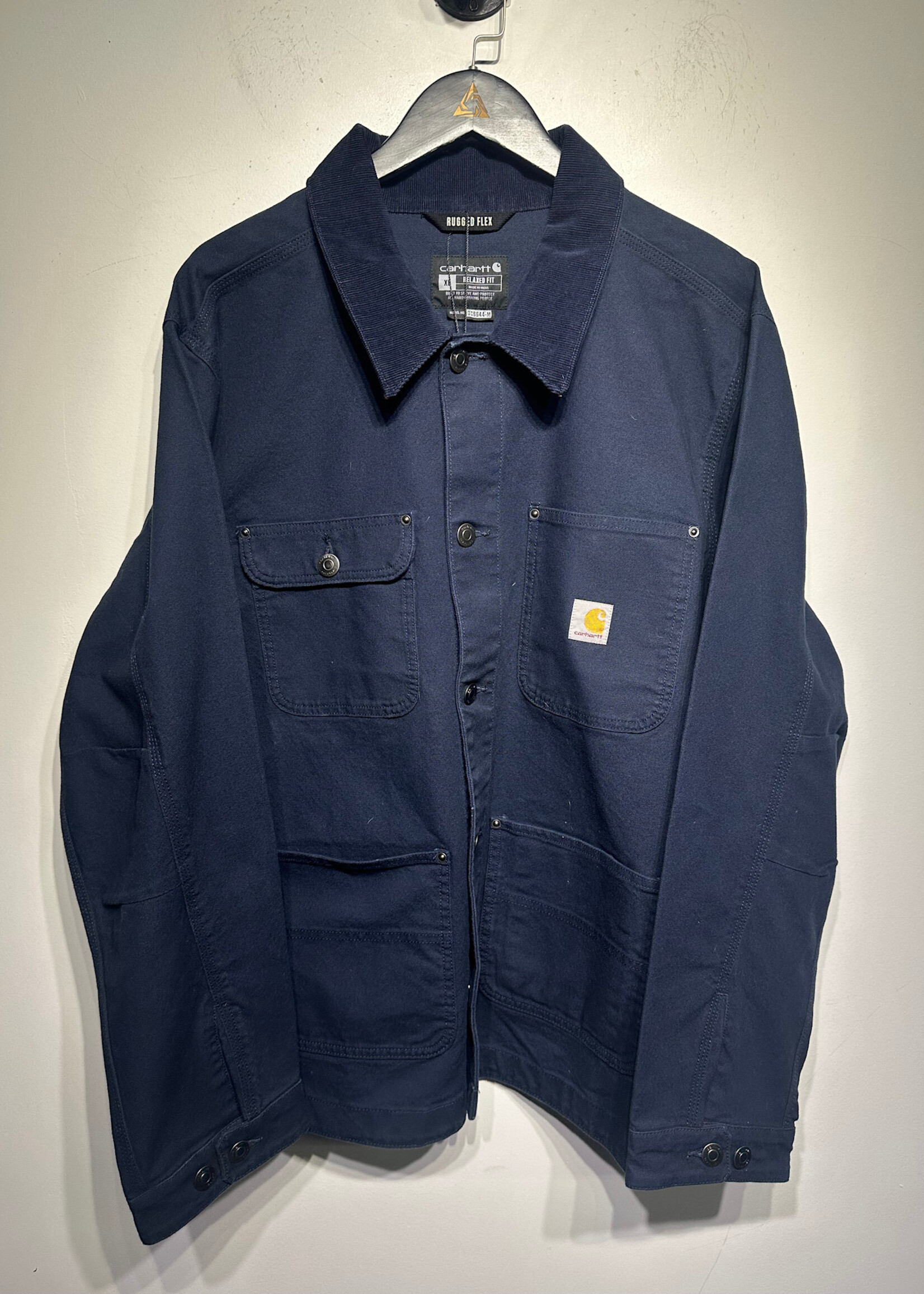 Carhartt Navy Blue Rugged Flex Chore Coat Masc XL