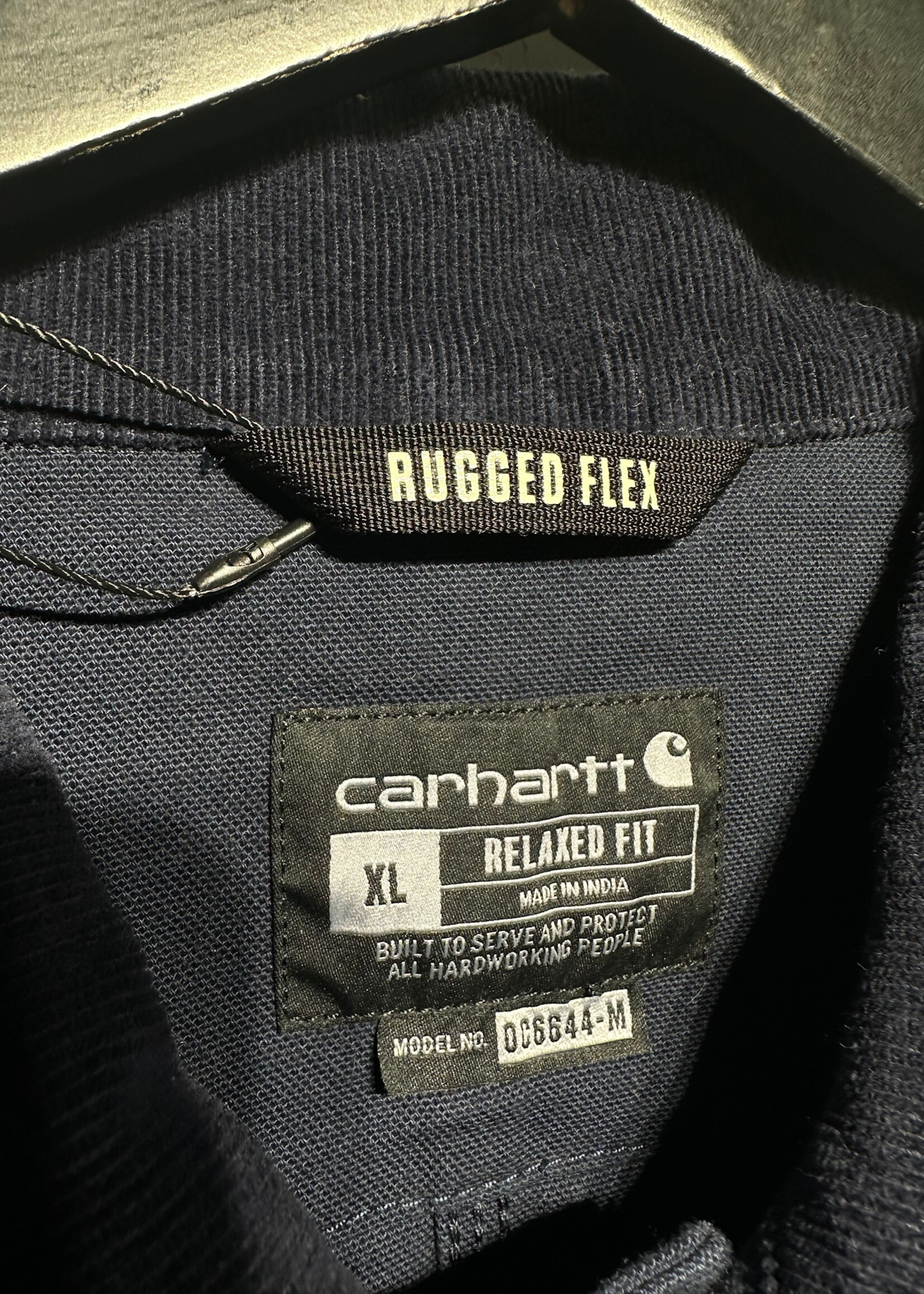 Carhartt Navy Blue Rugged Flex Chore Coat Masc XL