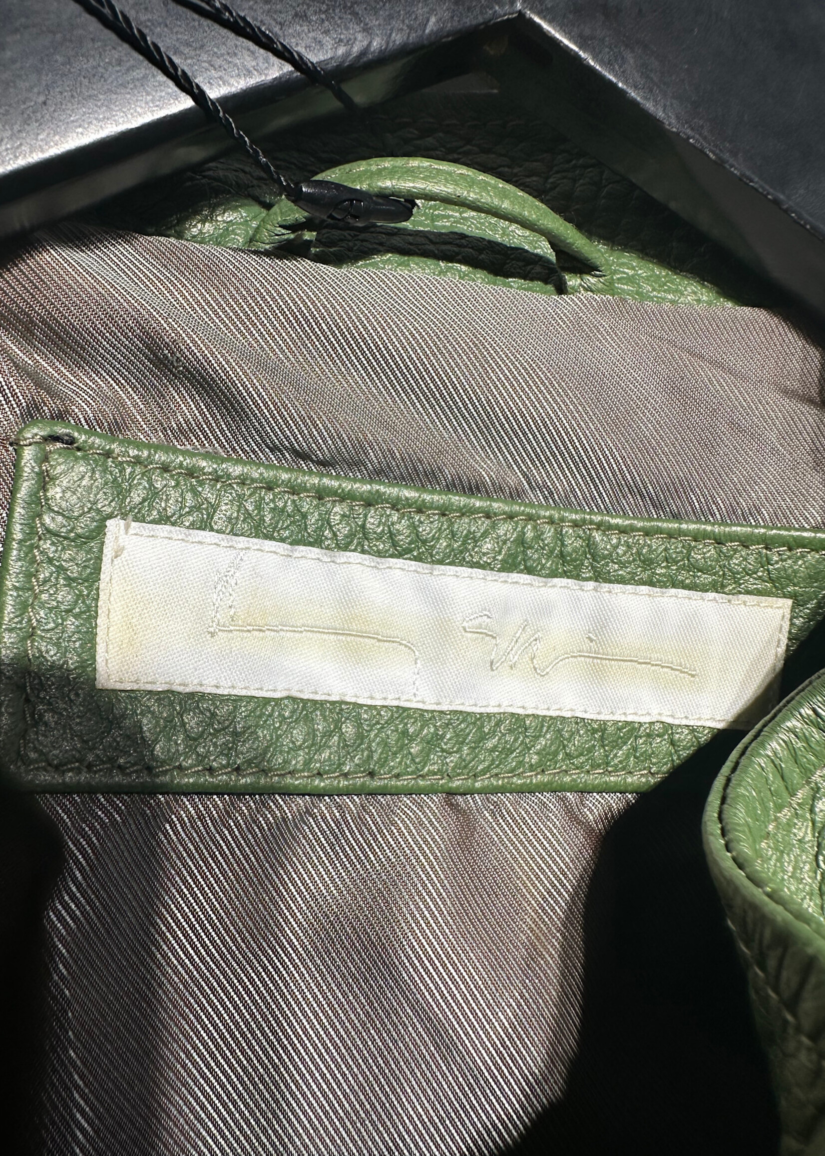 Sin Green Two Pocket Leather Jacket Fem M