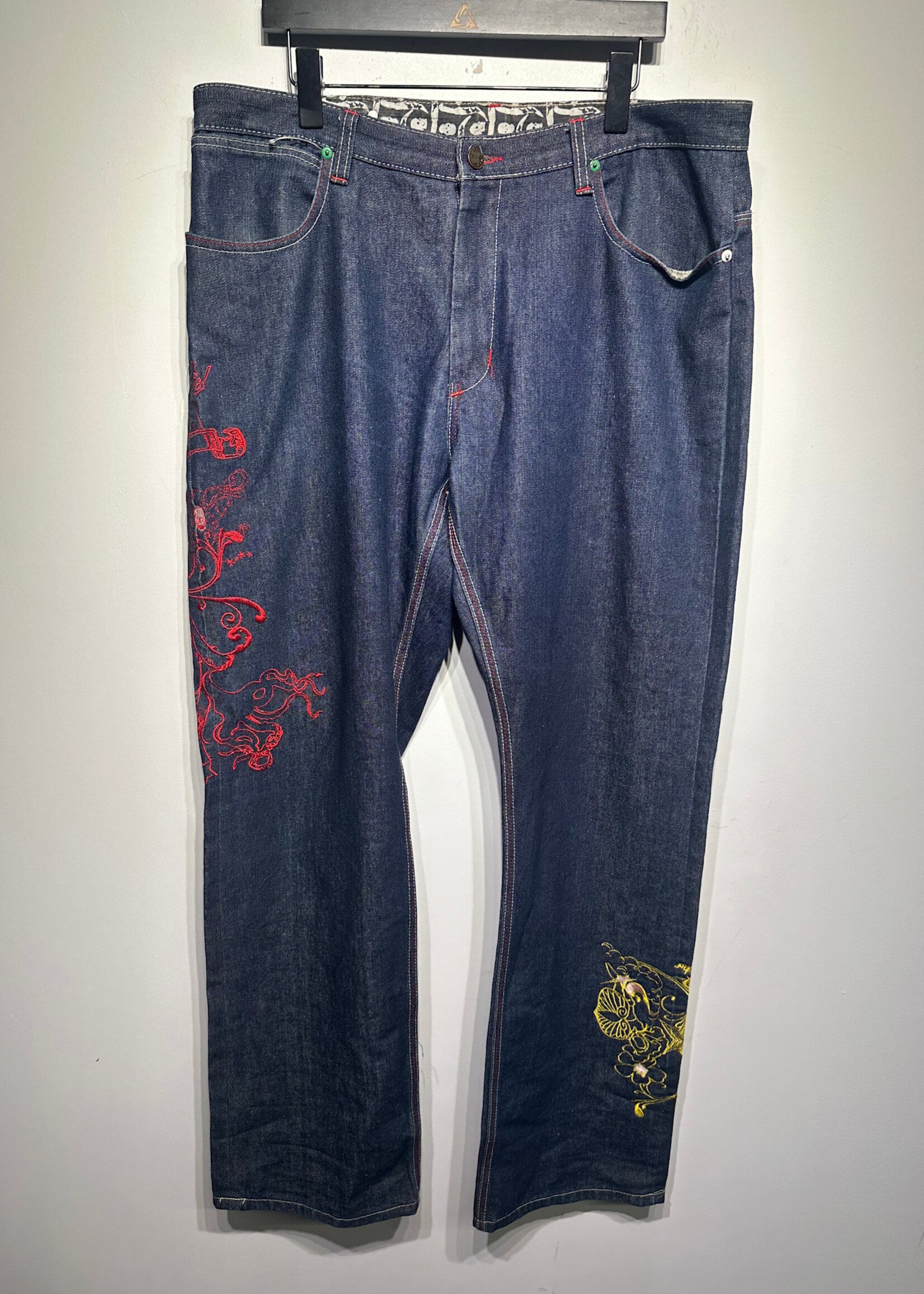 Artiful Y2K Embroidered Baggy Jeans 38