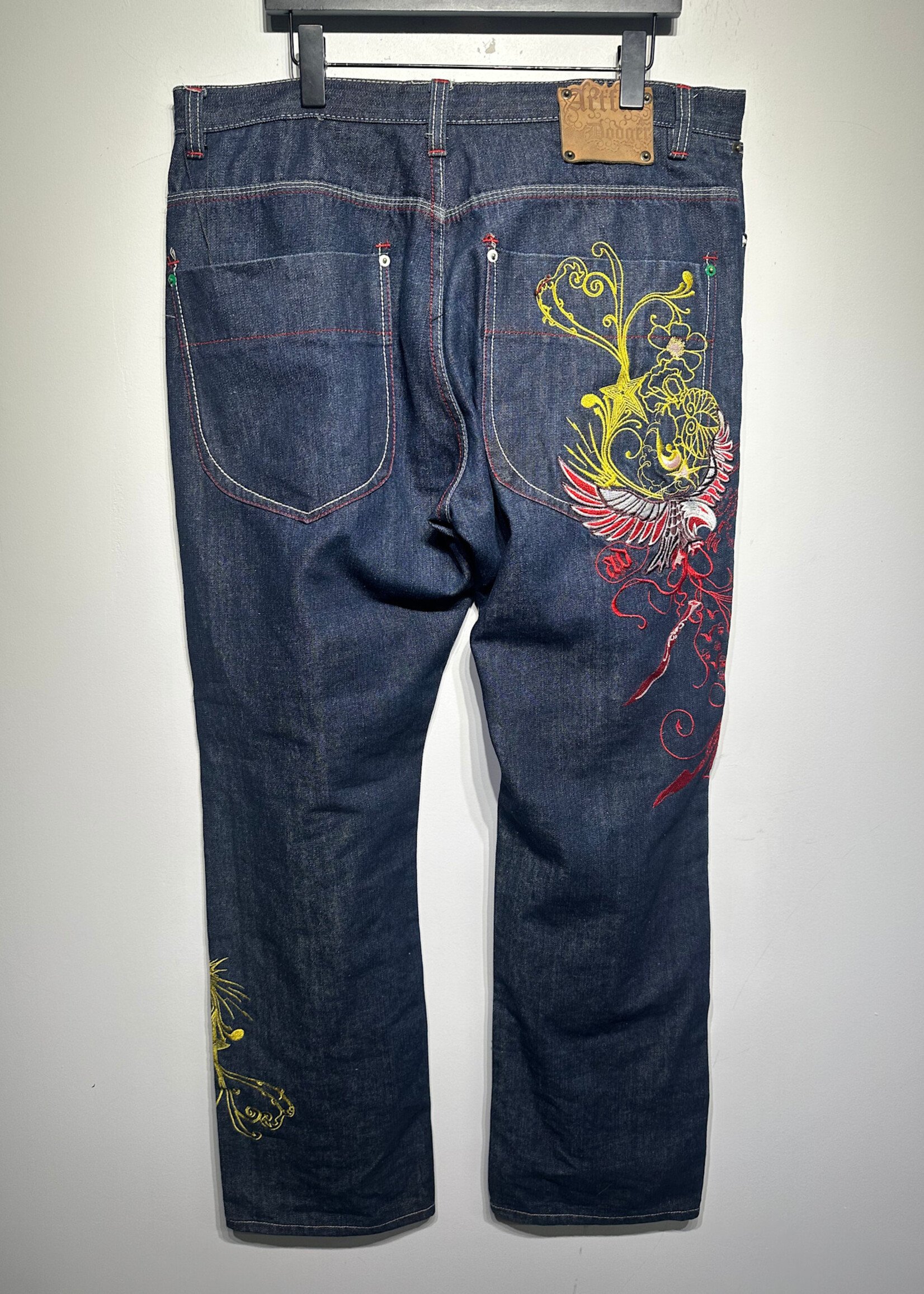 Artiful Y2K Embroidered Baggy Jeans 38
