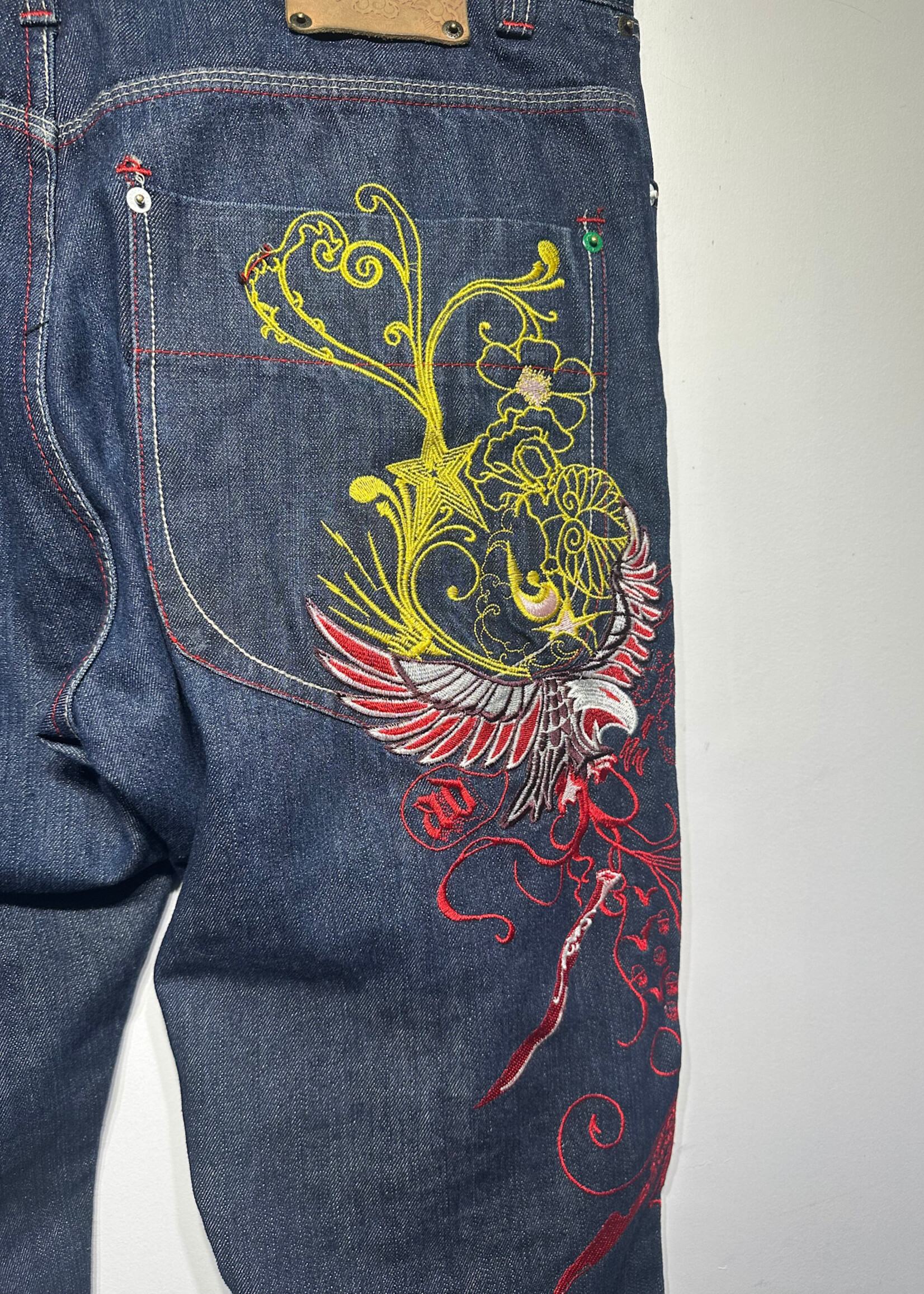Artiful Y2K Embroidered Baggy Jeans 38