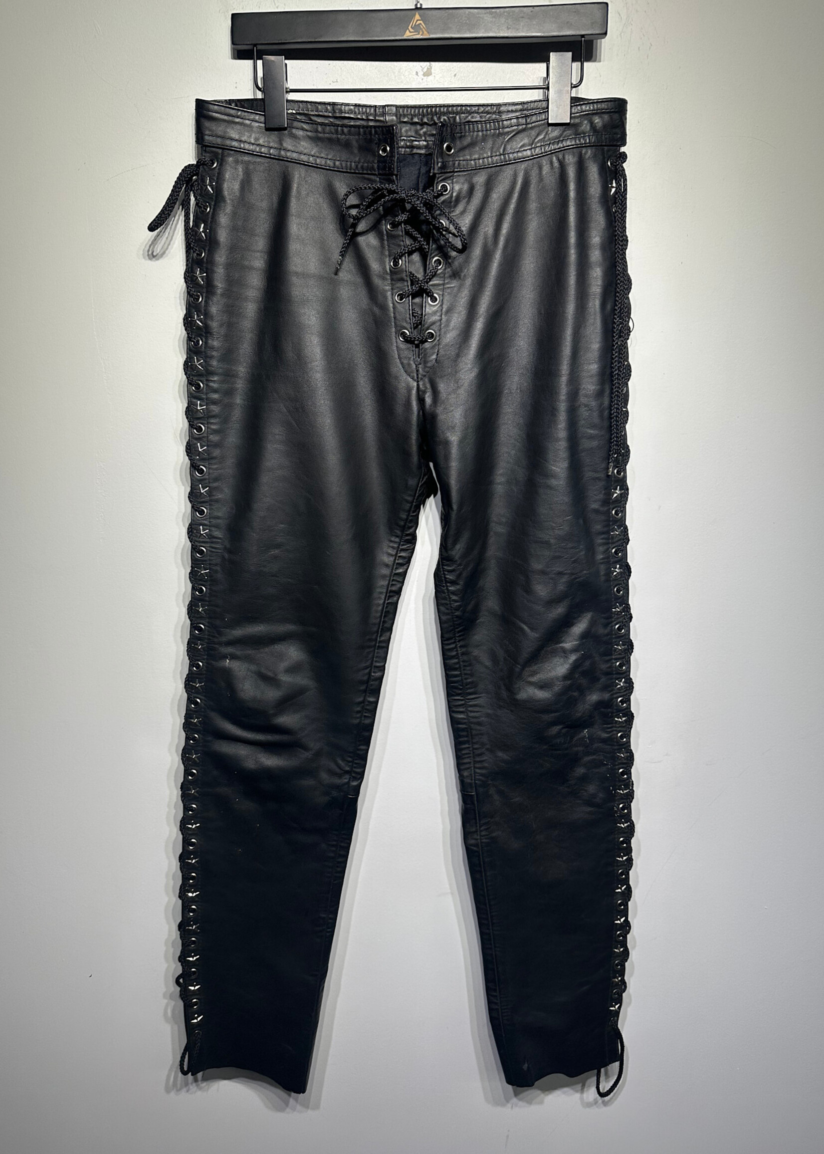 Made In USA Black Leather Skinnies 30