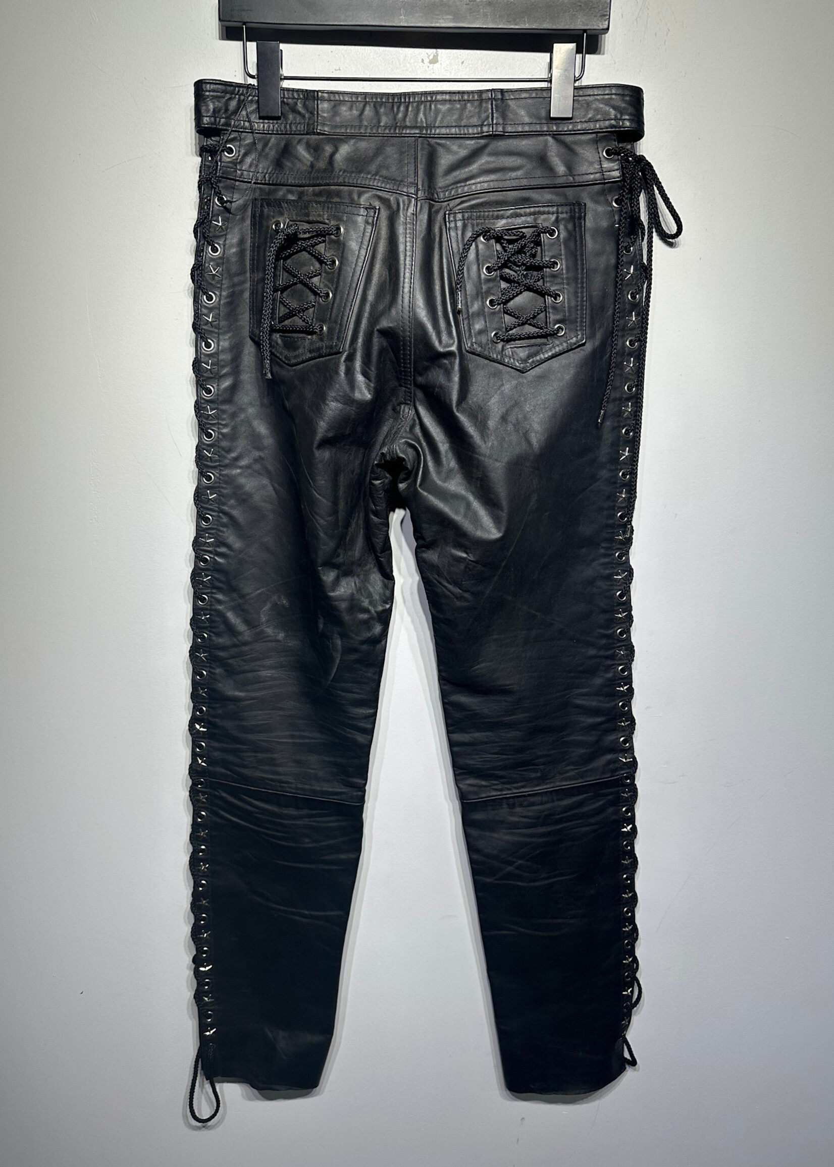 Made In USA Black Leather Skinnies 30