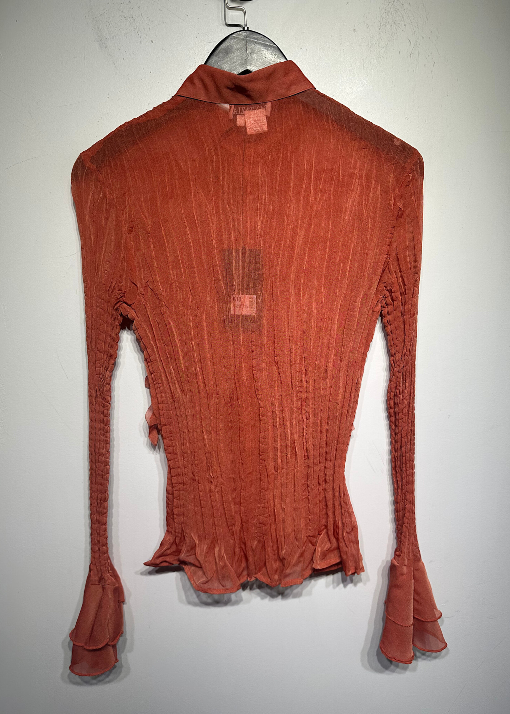 Fantazia Orange Ruffle Blouse S
