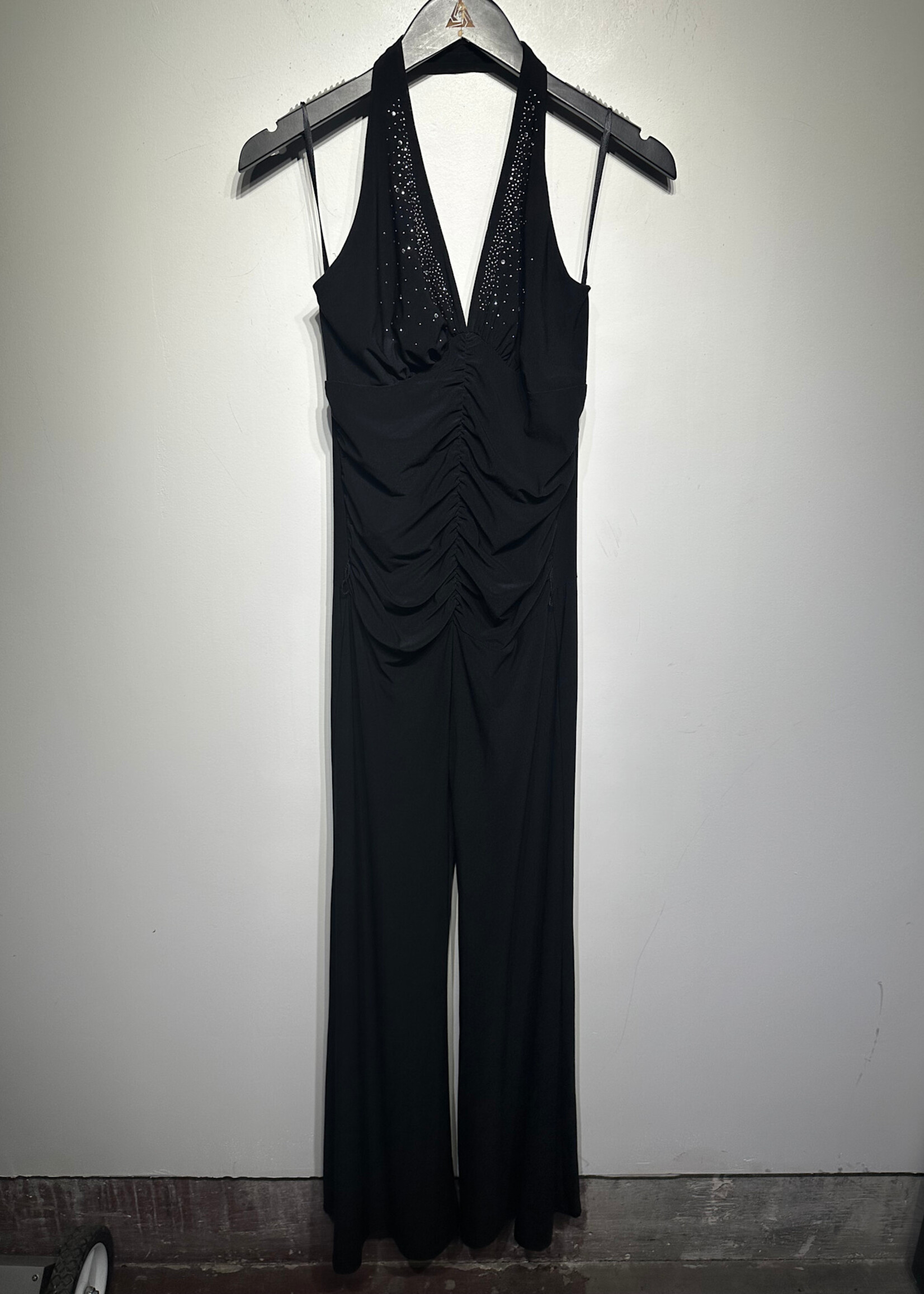 VOVO BLACK HALTER JUMPSUIT M