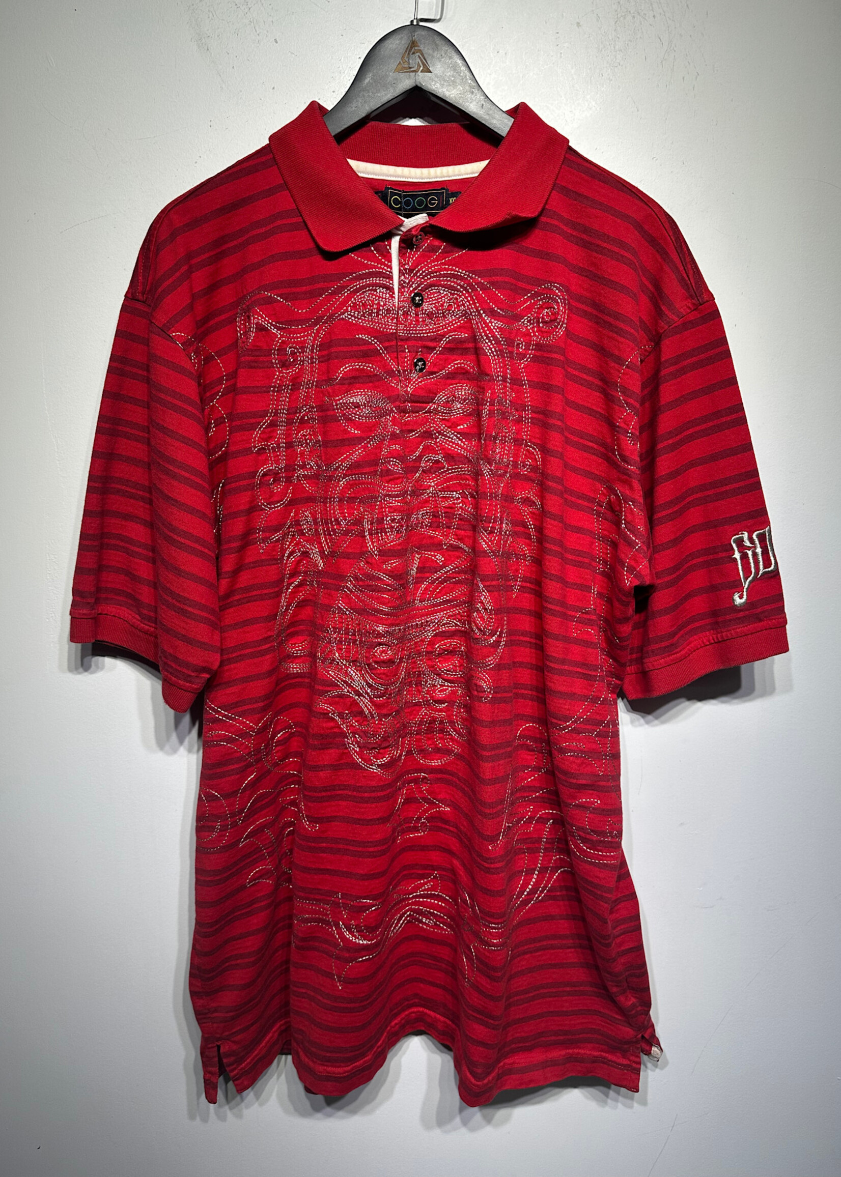 Coogi 90s Red Embroidered Polo XXL