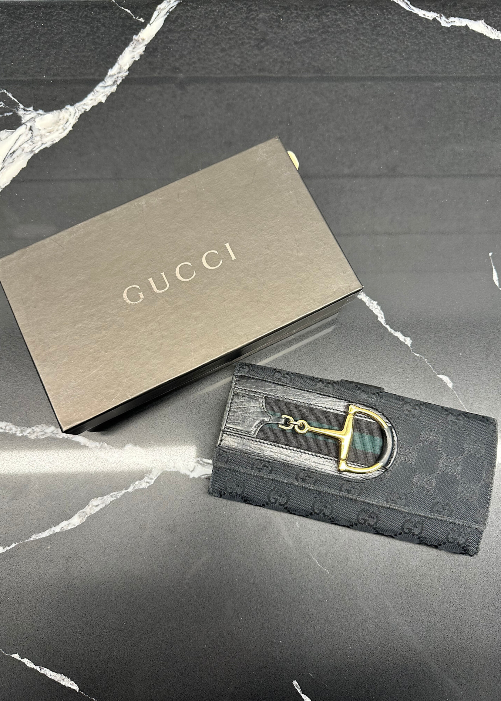 Gucci Y2K Black Horsebit Wallet
