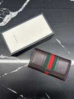 Gucci Brown Web Clutch Wallet