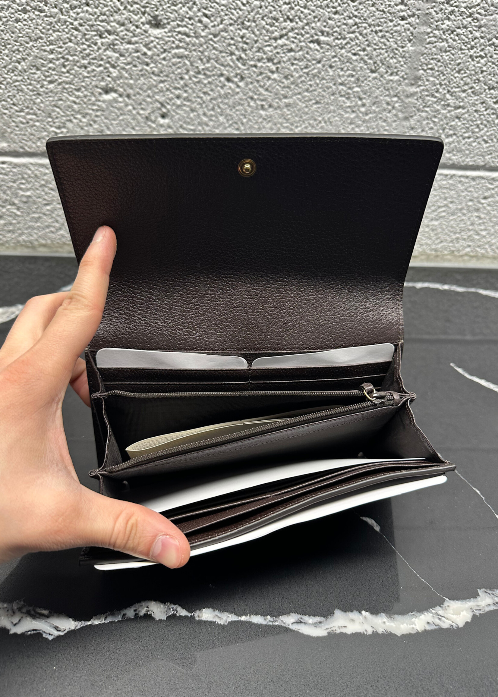 Gucci Brown Web Clutch Wallet