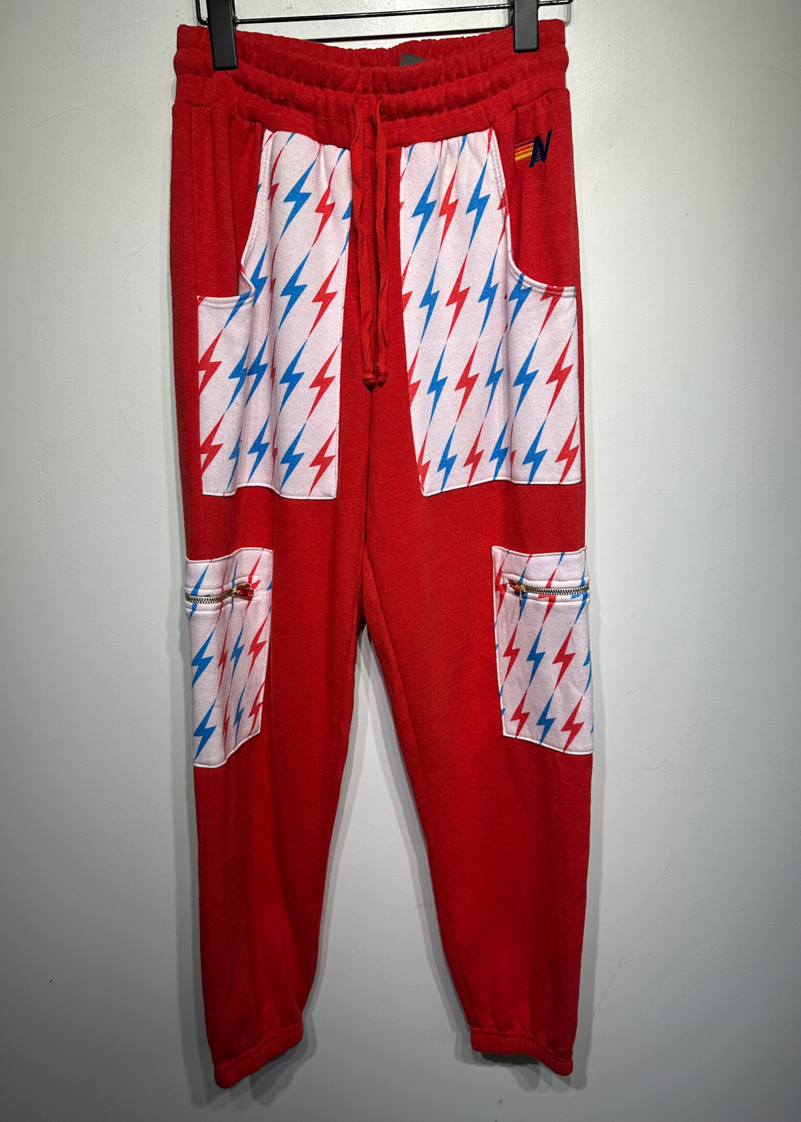 Aviator Nation Red Lightning Joggers Fem M