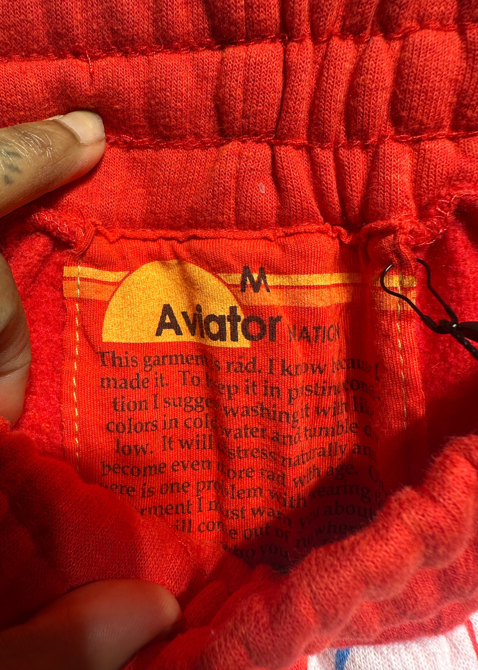 Aviator Nation Red Lightning Joggers 26