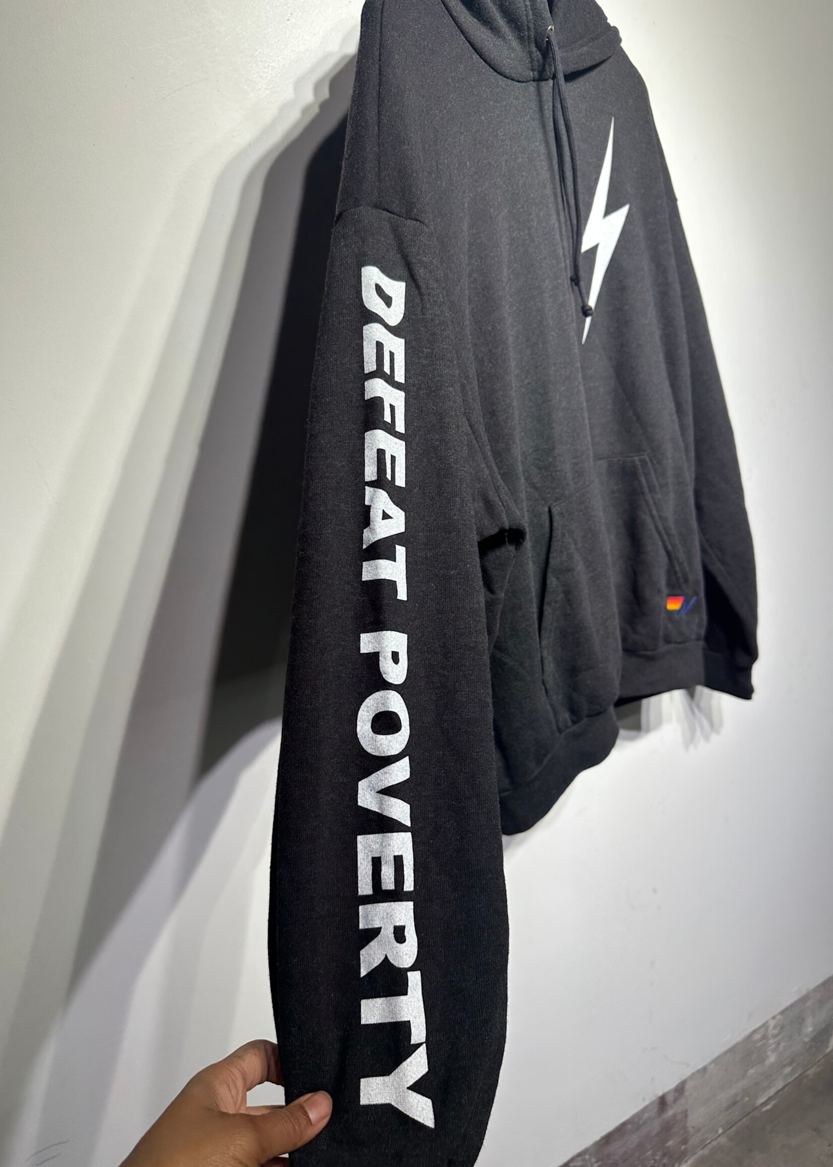 NWT Aviator Nation Black Global Citizen Hoodie M