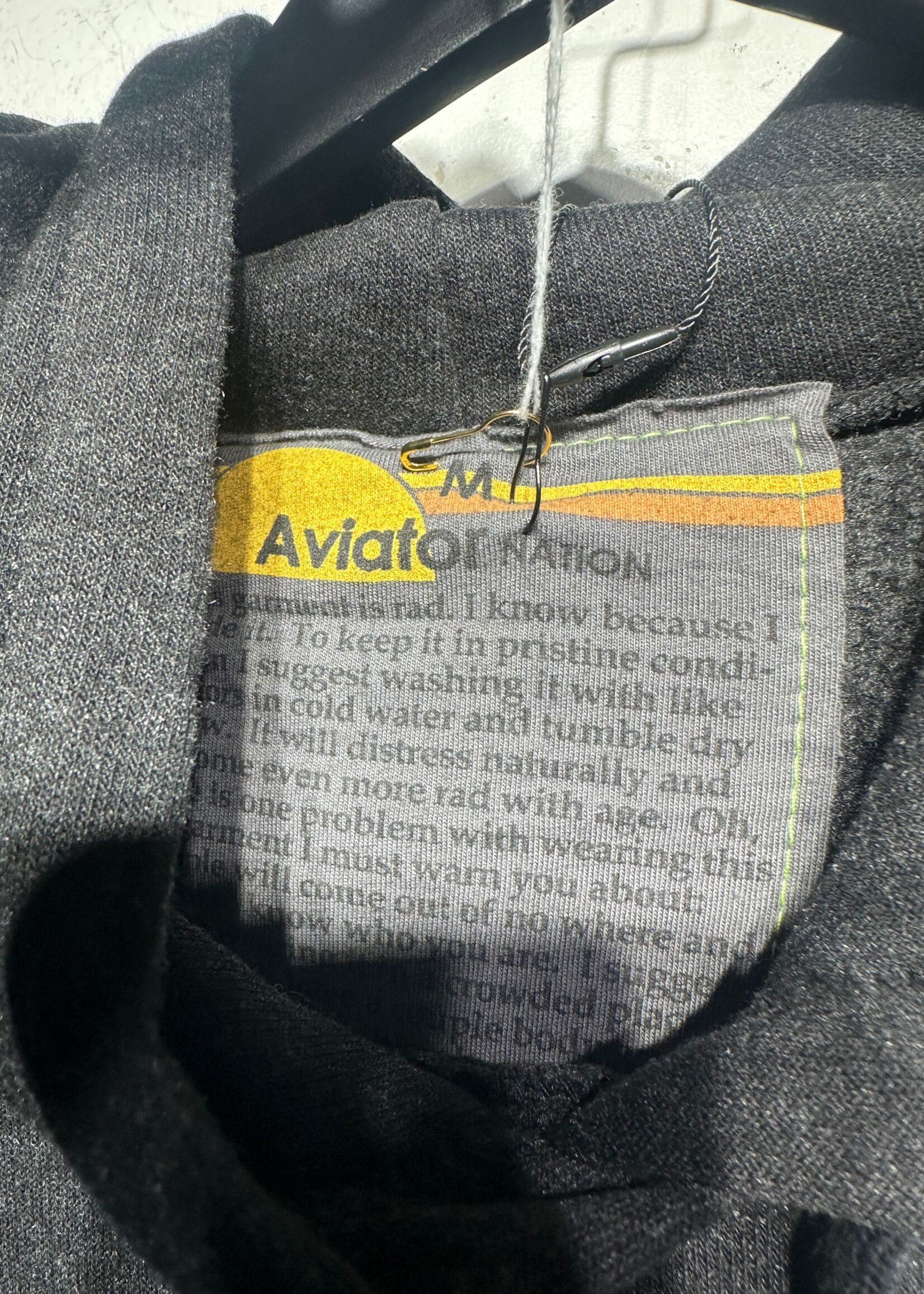 NWT Aviator Nation Black Global Citizen Hoodie M