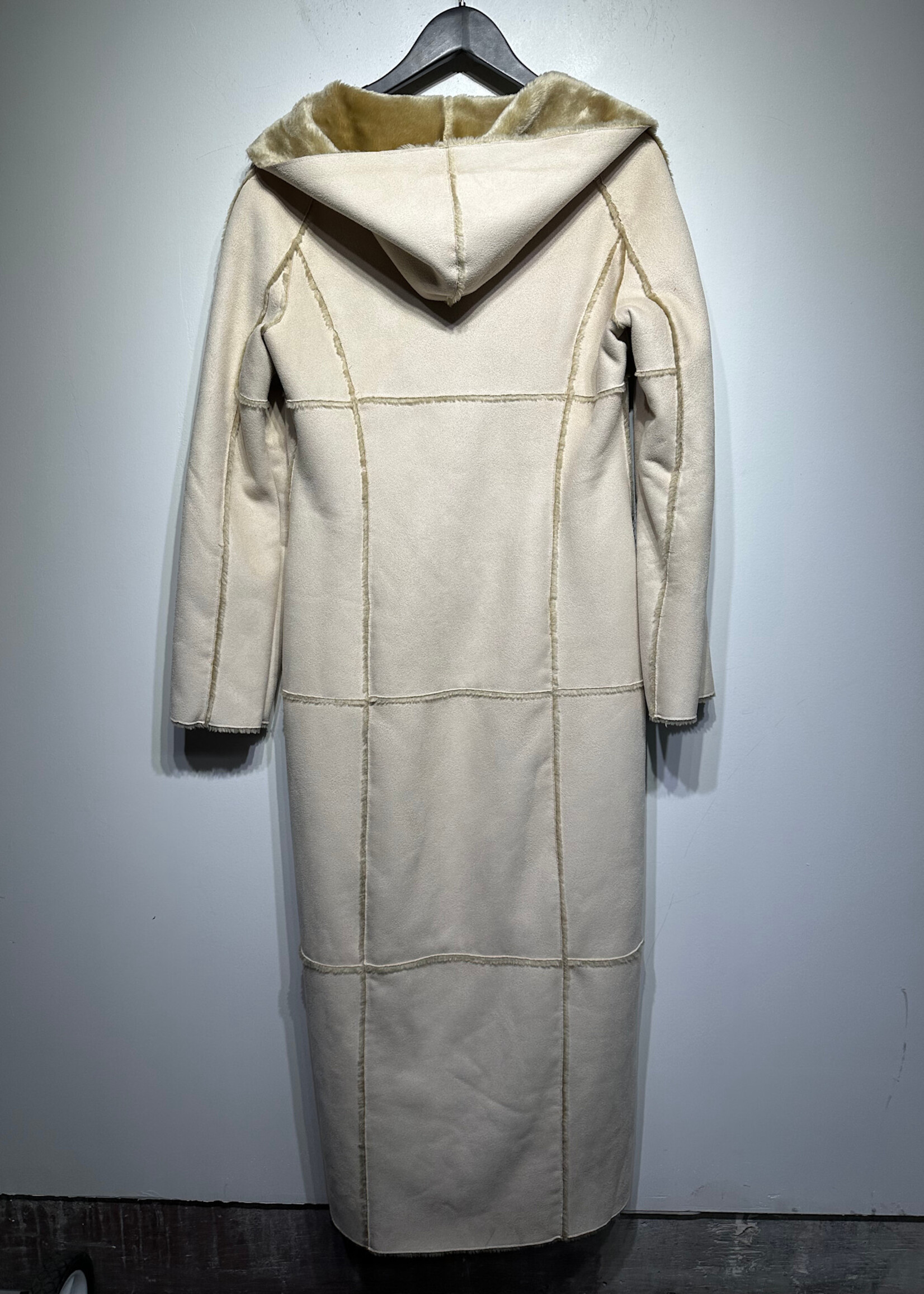 Bebe Long Stitch Detailed Hooded Coat Fem M As Is