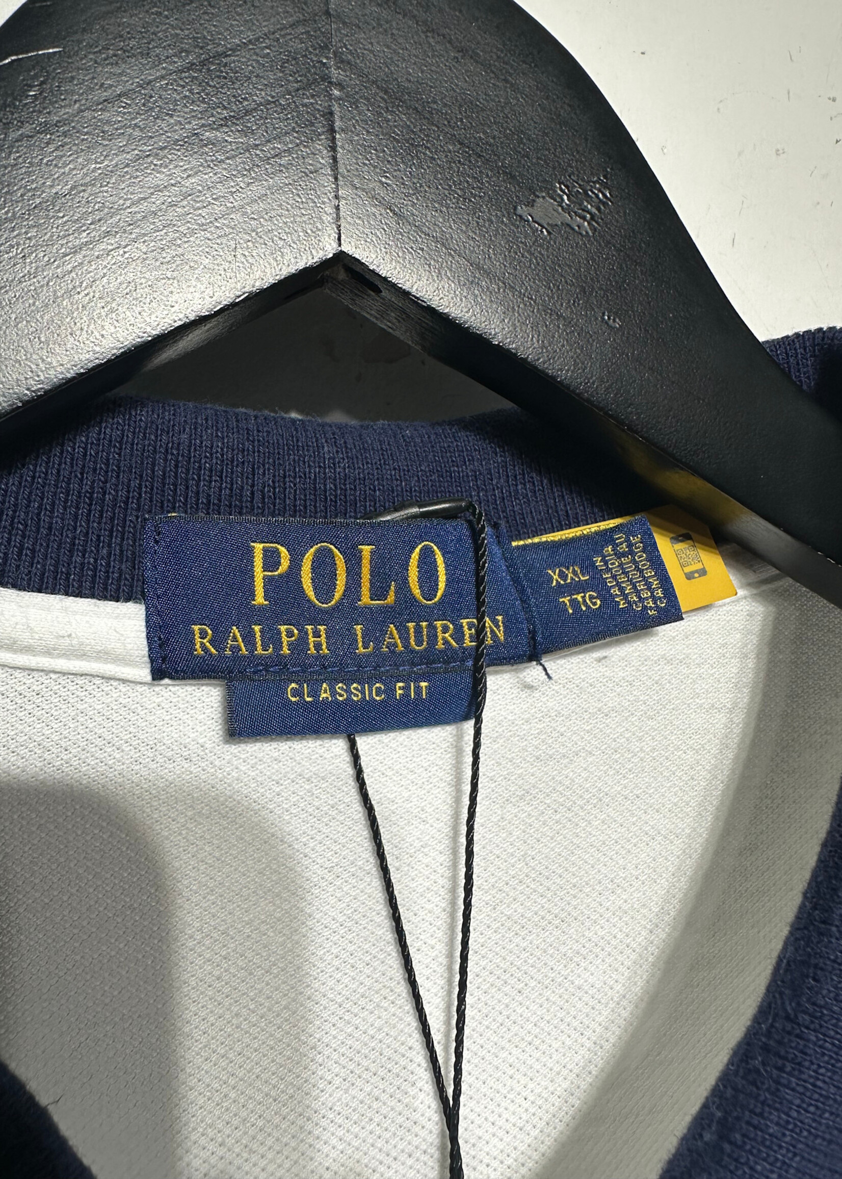 Polo RL White Blue Crest Summer Classic Polo XXL