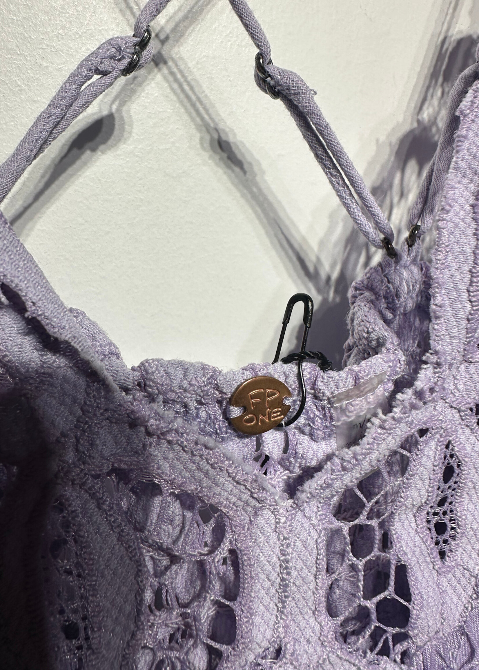 Free People Light Purple Lace Detail Dress Fem M