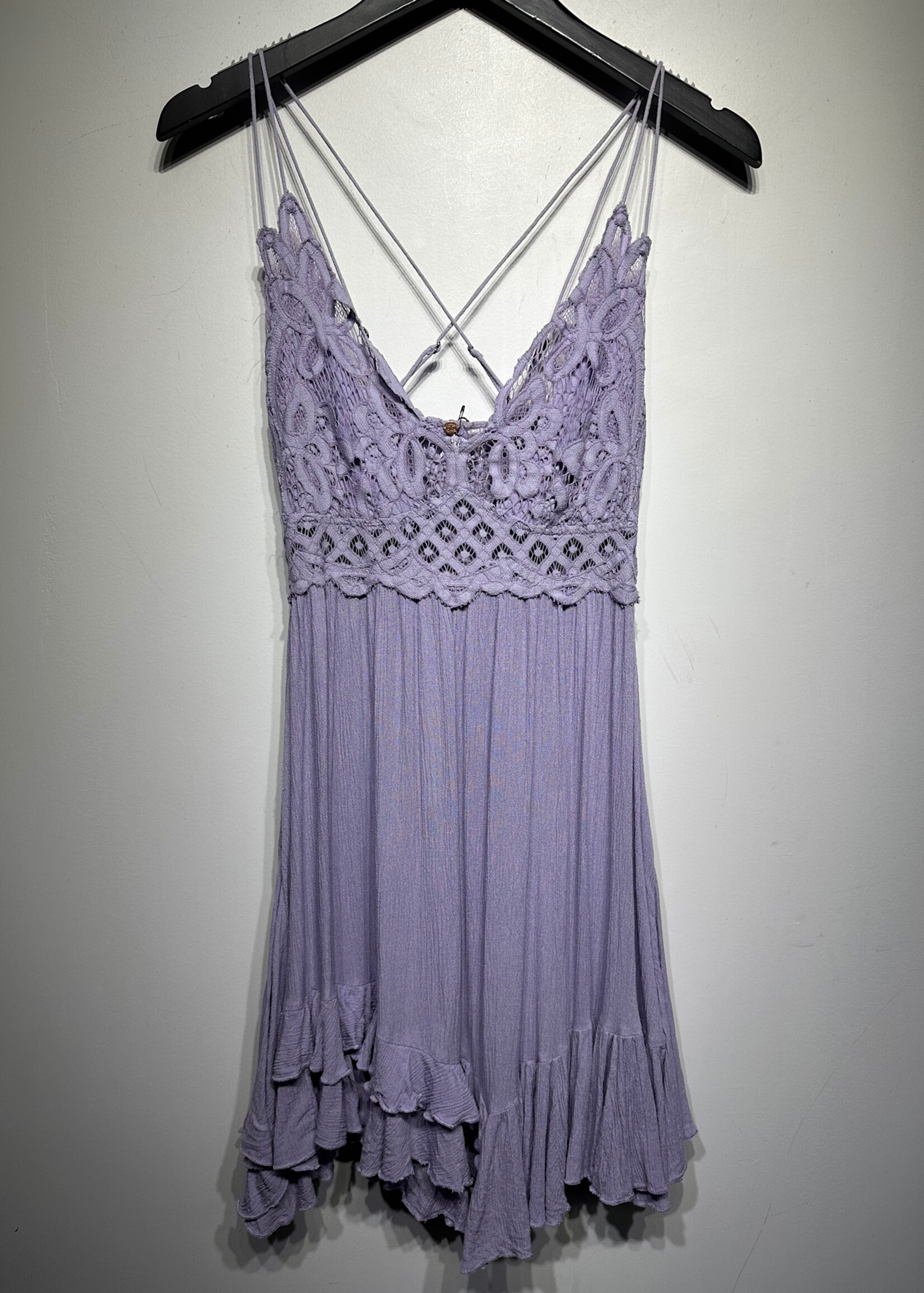 Free People Light Purple Lace Detail Dress Fem M