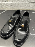 Versace Black Leather Penny Loafers 42.5/9.5