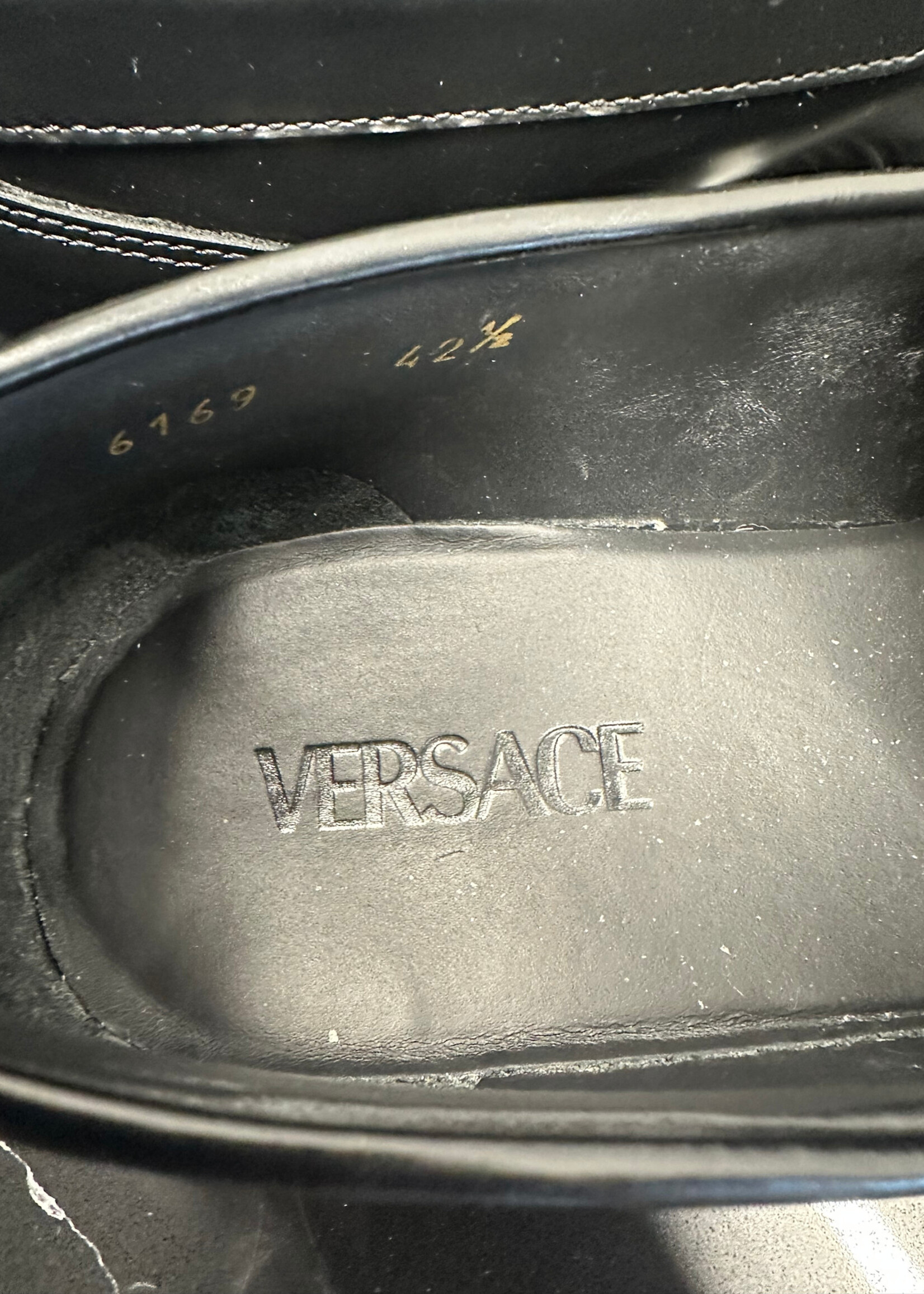 Versace Black Leather Penny Loafers 42.5/9.5