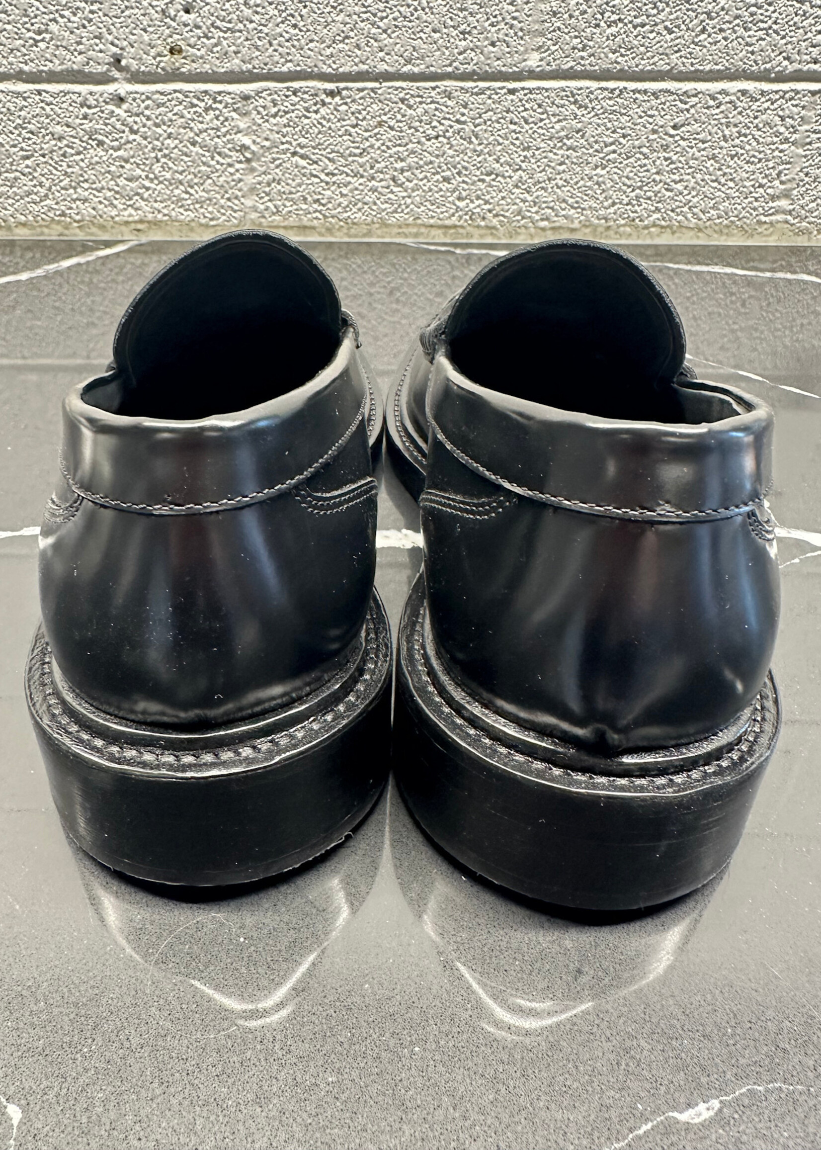 Versace Black Leather Penny Loafers 42.5/9.5