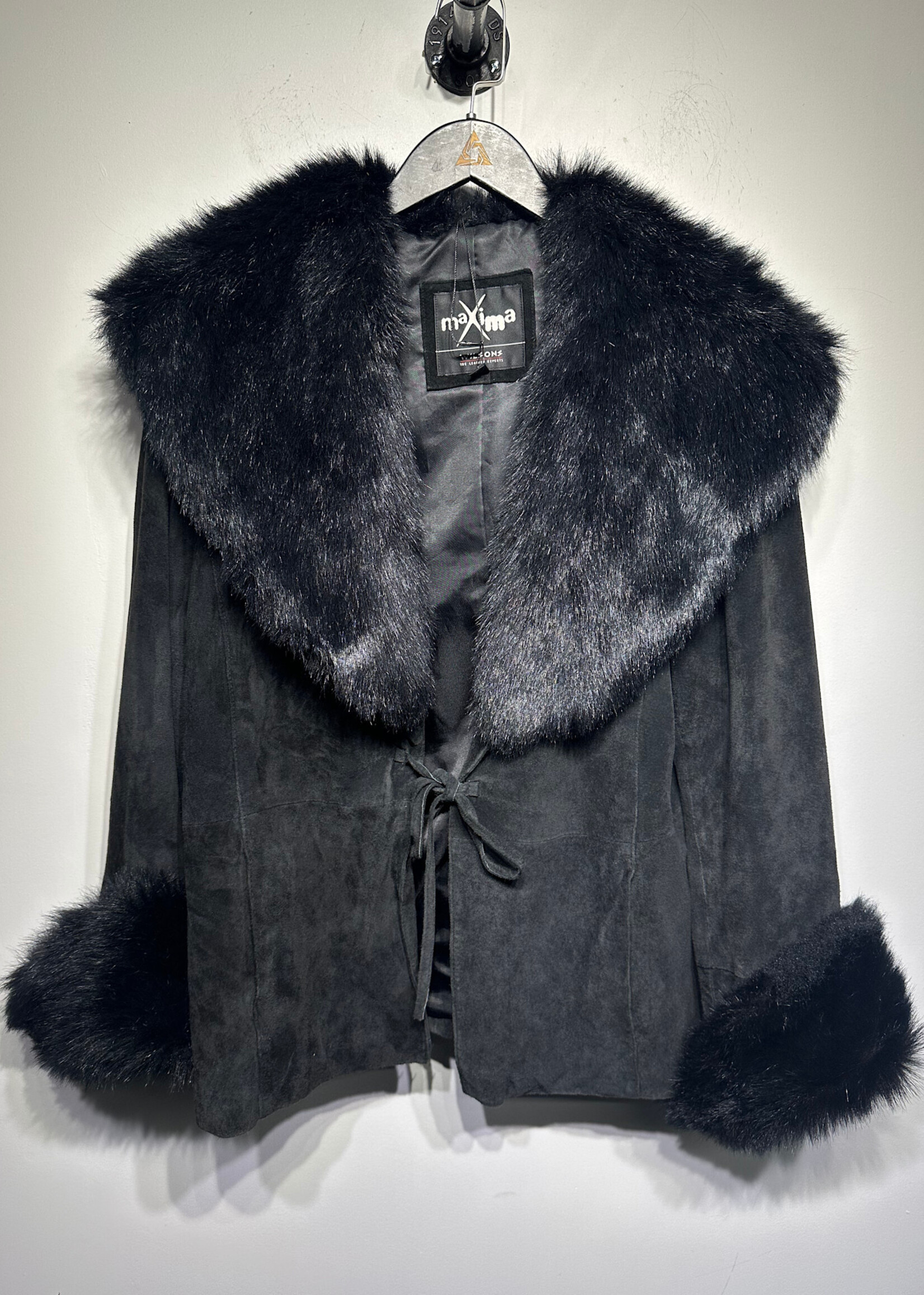 Wilsons Black Penny Lane Style Suede Coat XL