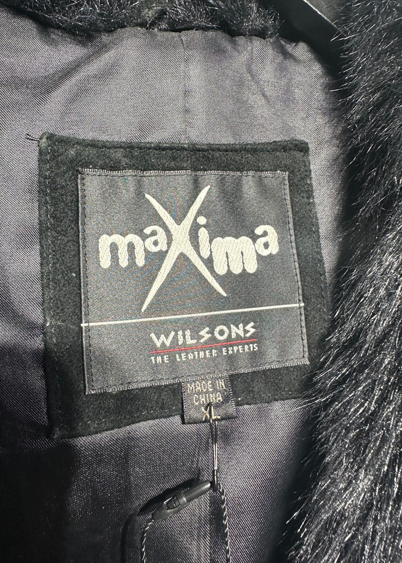 Wilsons Black Penny Lane Style Suede Coat XL