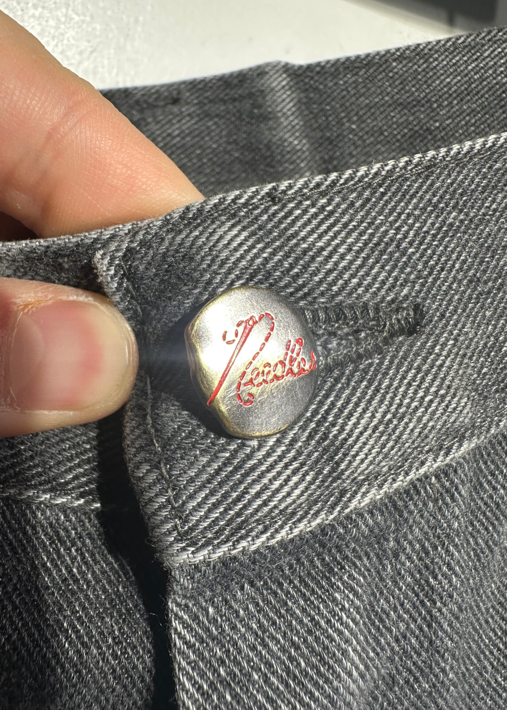 Needles Grey Washed Denim Unisex 30"