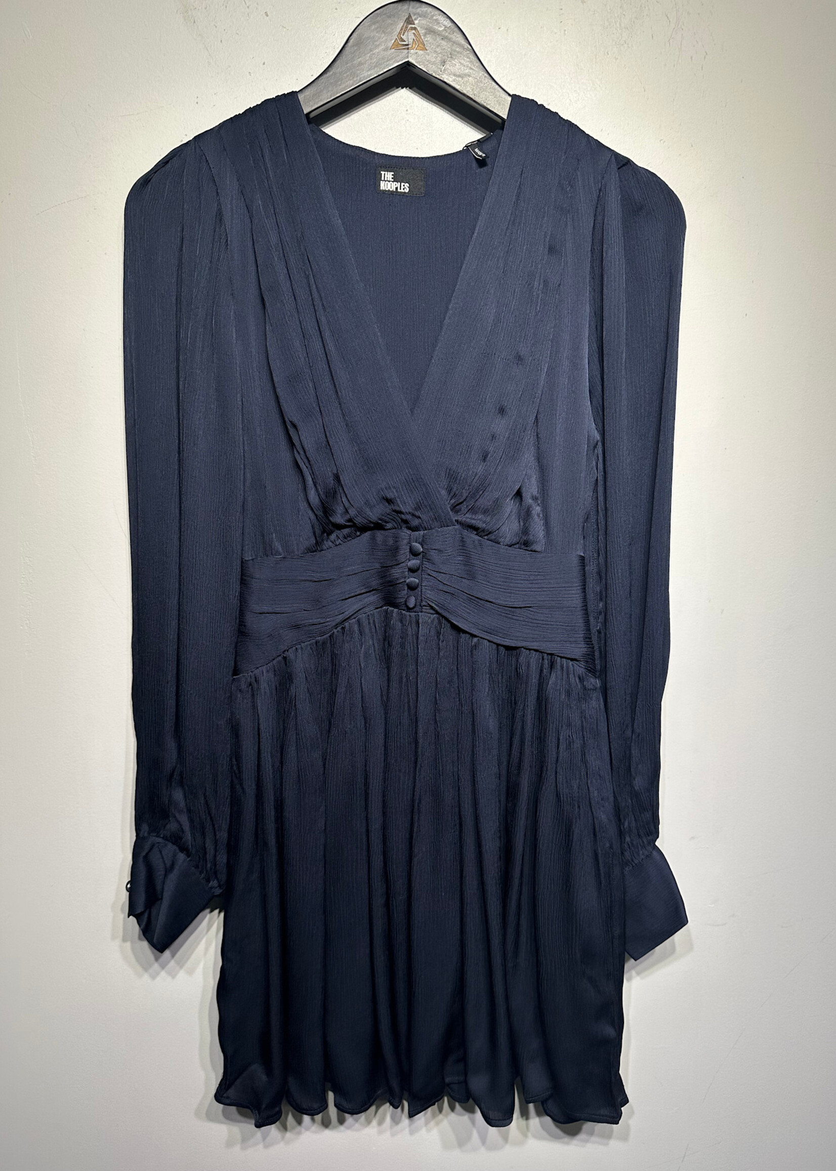NWT Kooples Blue Button LS Dress 0/XS