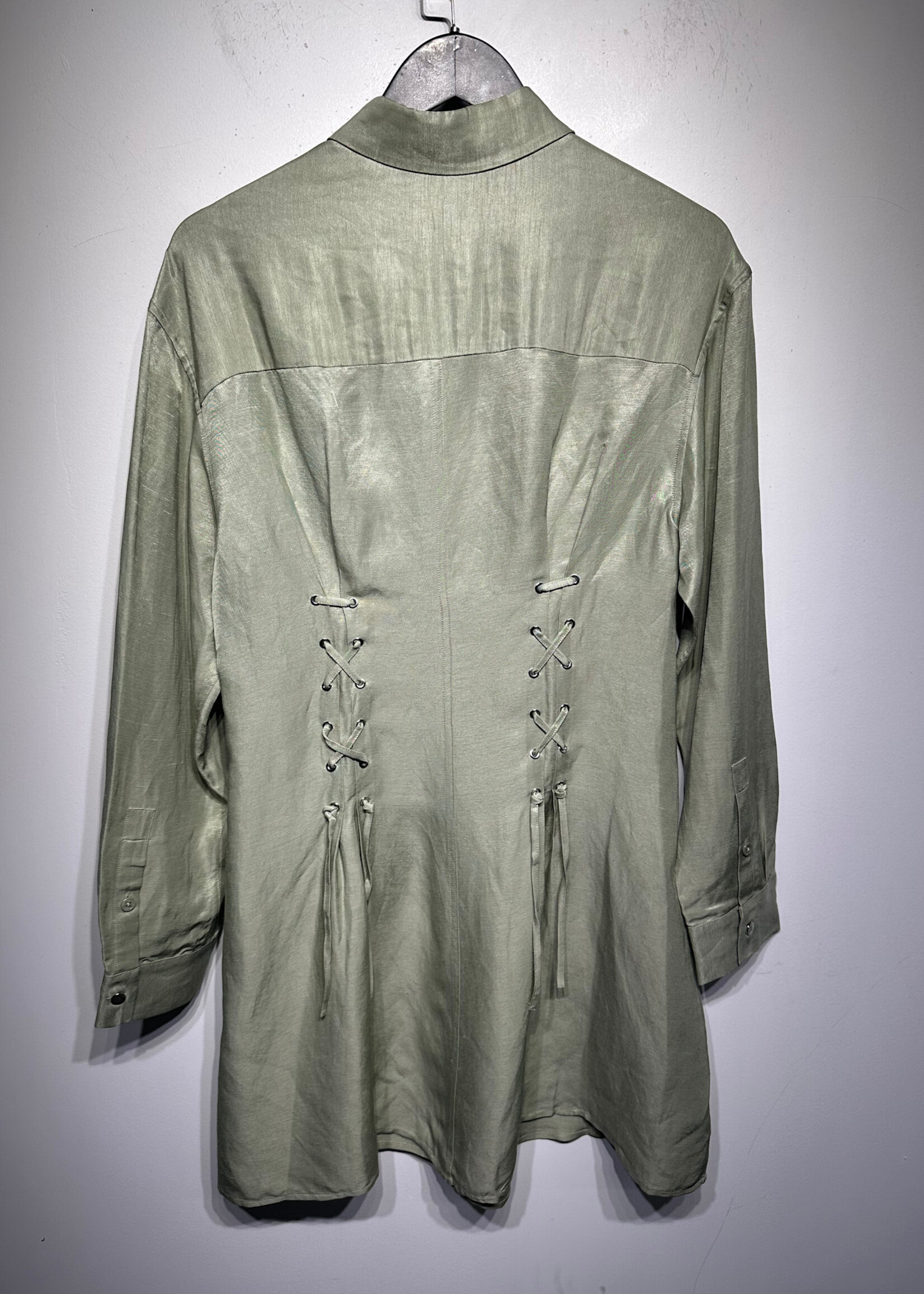 NWT The Kooples Green Lace Up Dress S