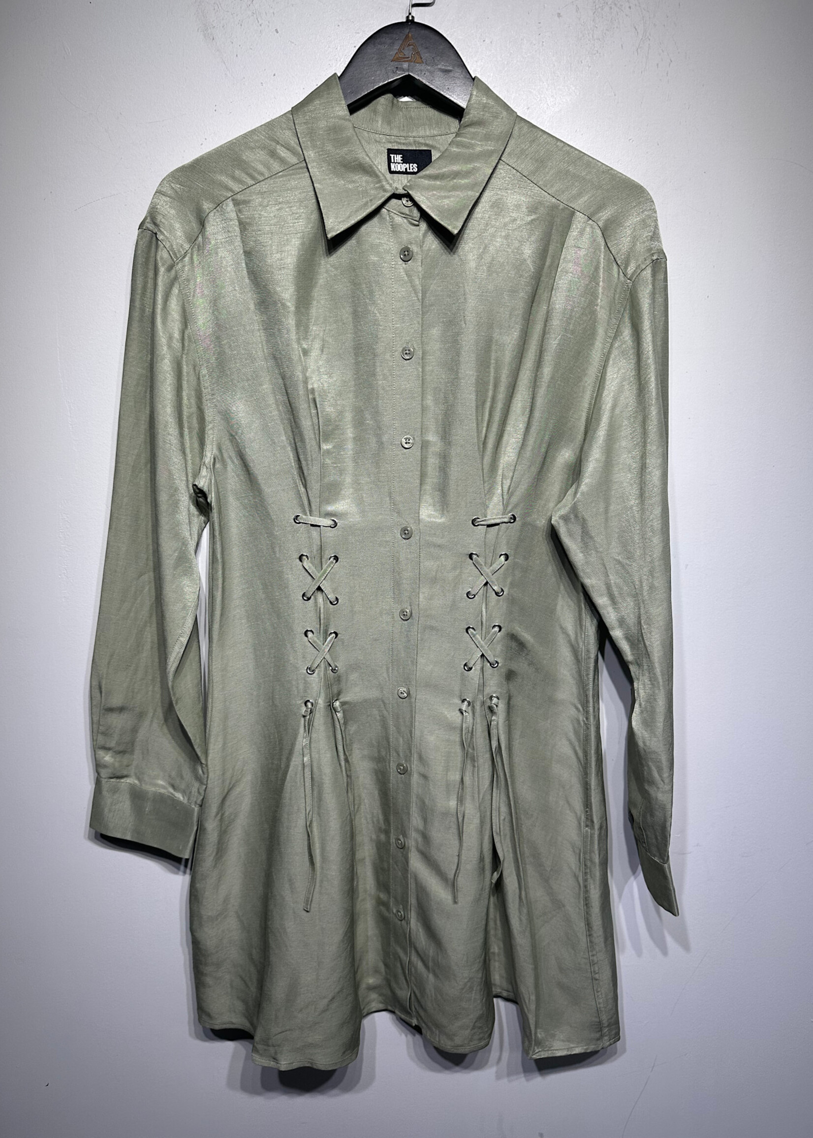 NWT The Kooples Green Lace Up Dress S