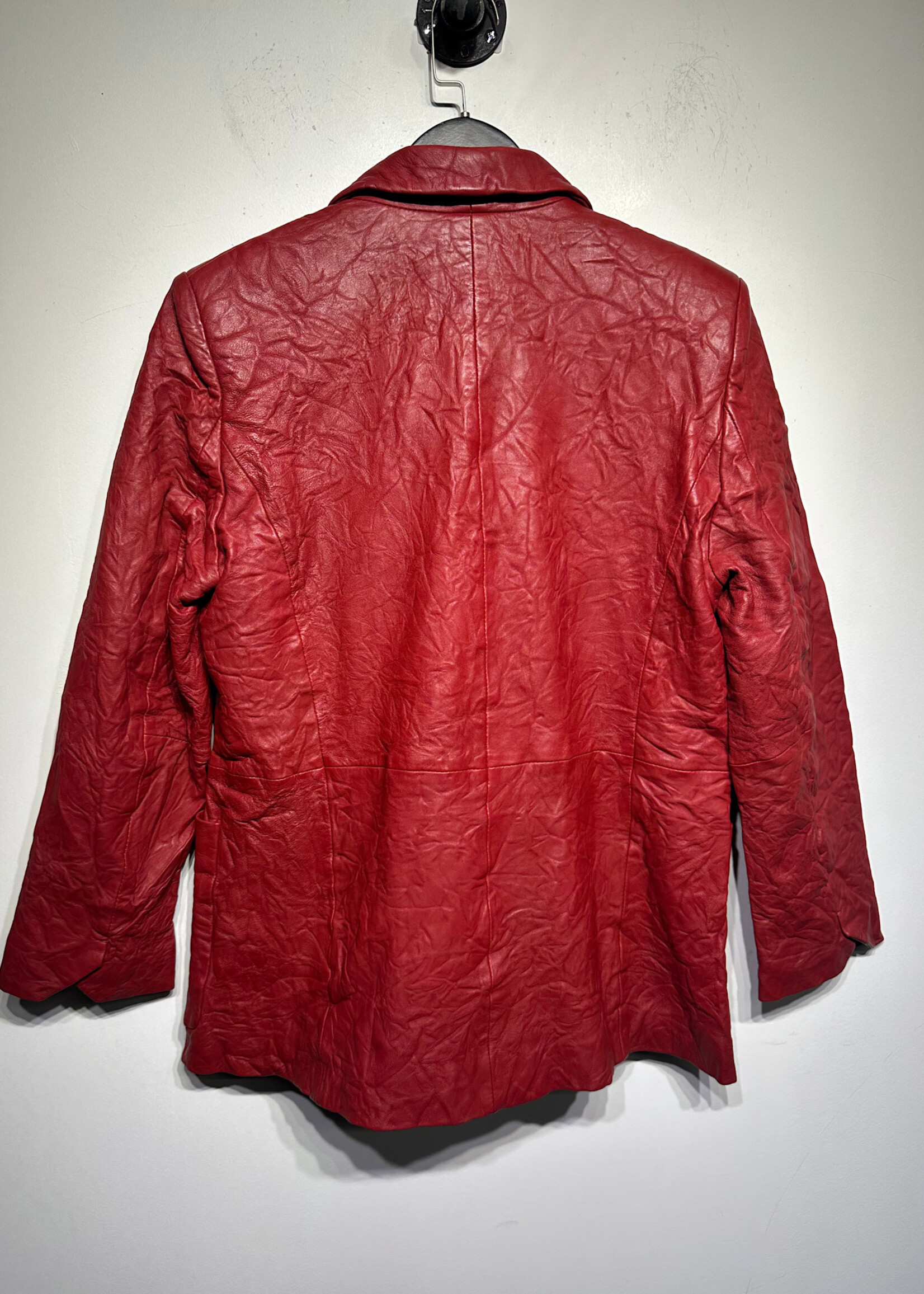 NWT Zadig & Voltaire Red Crinkle Leather Blazer S