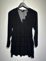 NWT Kooples Black Tiered LS Dress 0/XS