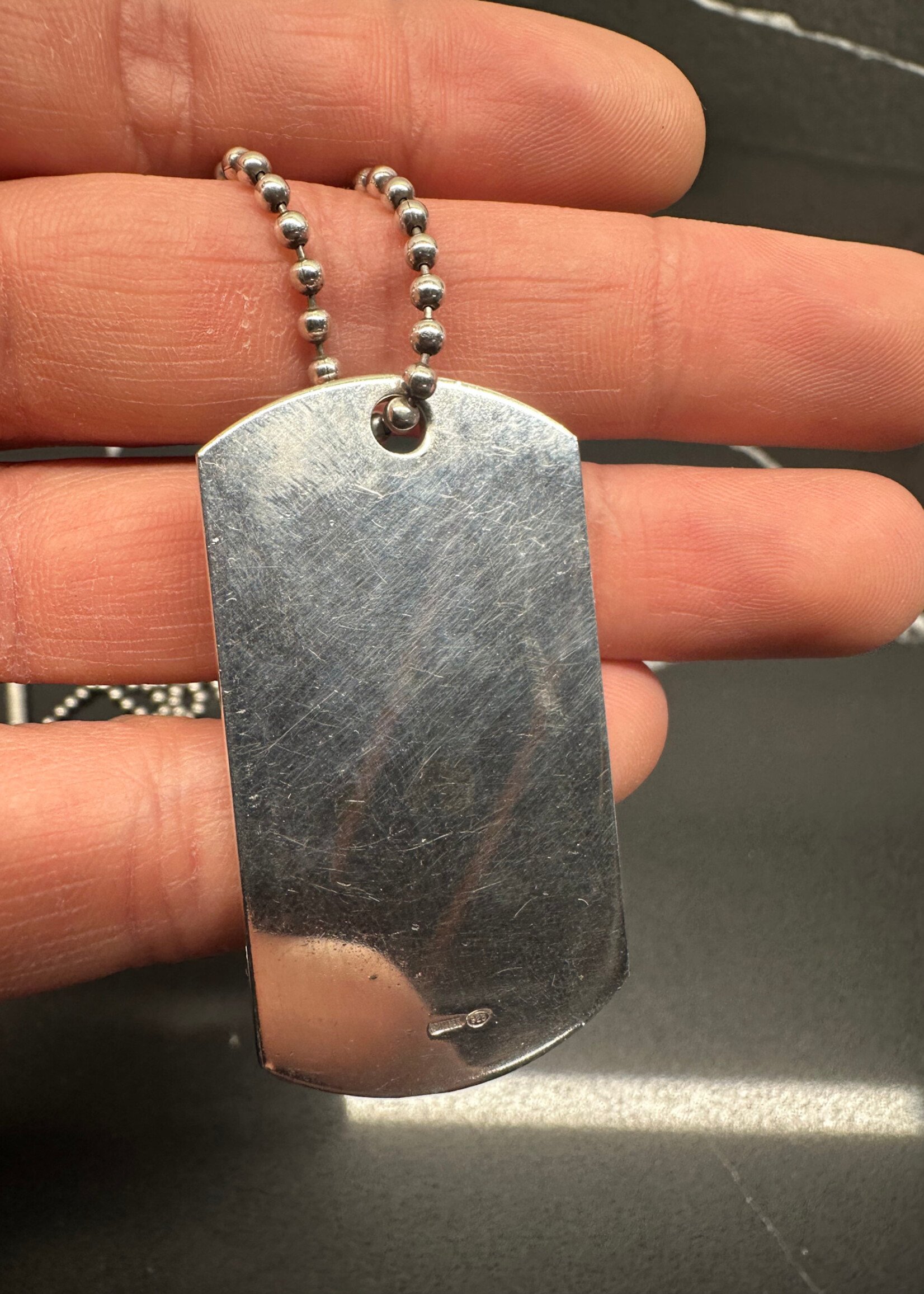 Gucci Silver Dog Tag Necklace
